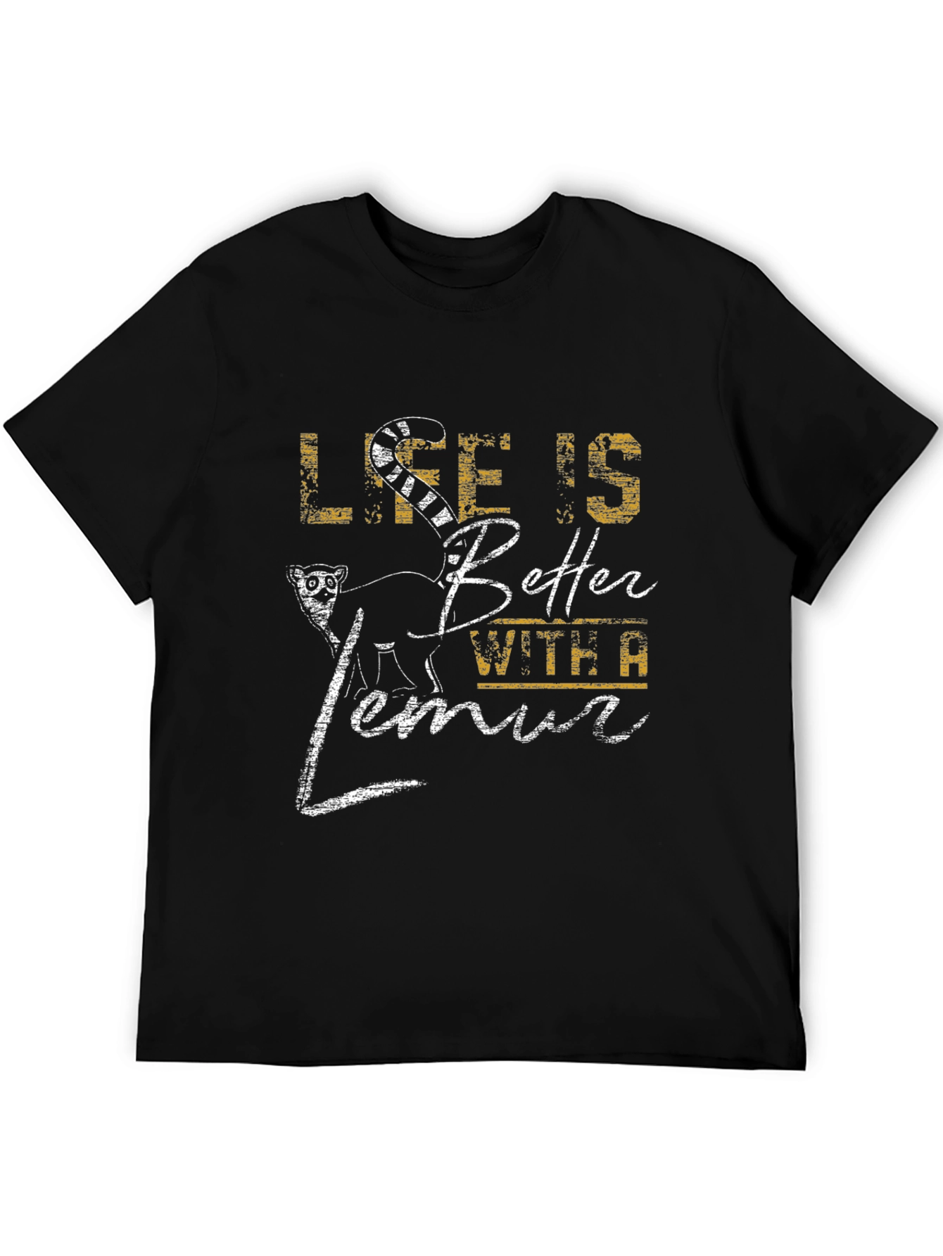 Black Life is Better with a Lemur Graphic Tee view 5