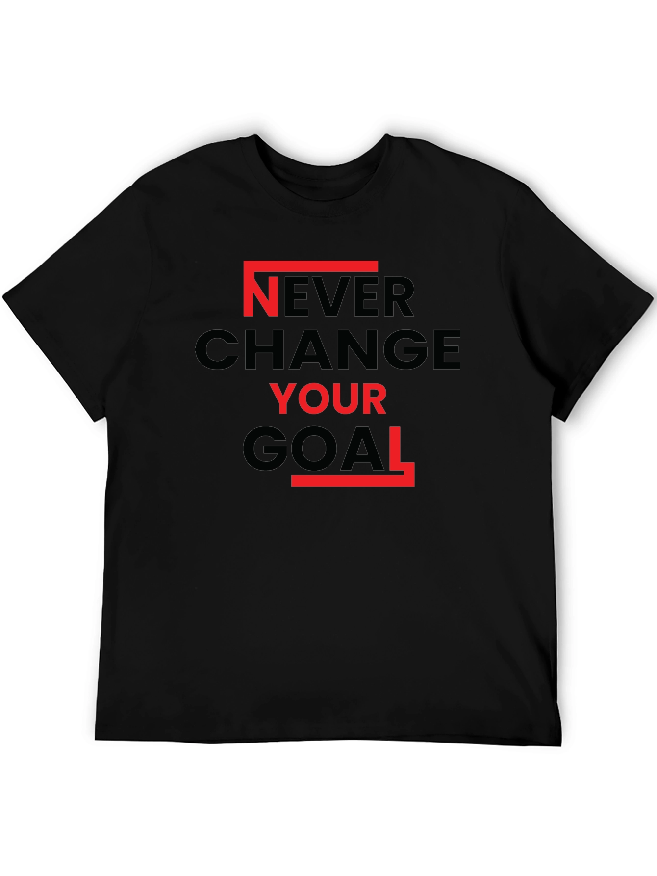 Black Never Change Your Goal Graphic Tee view 5