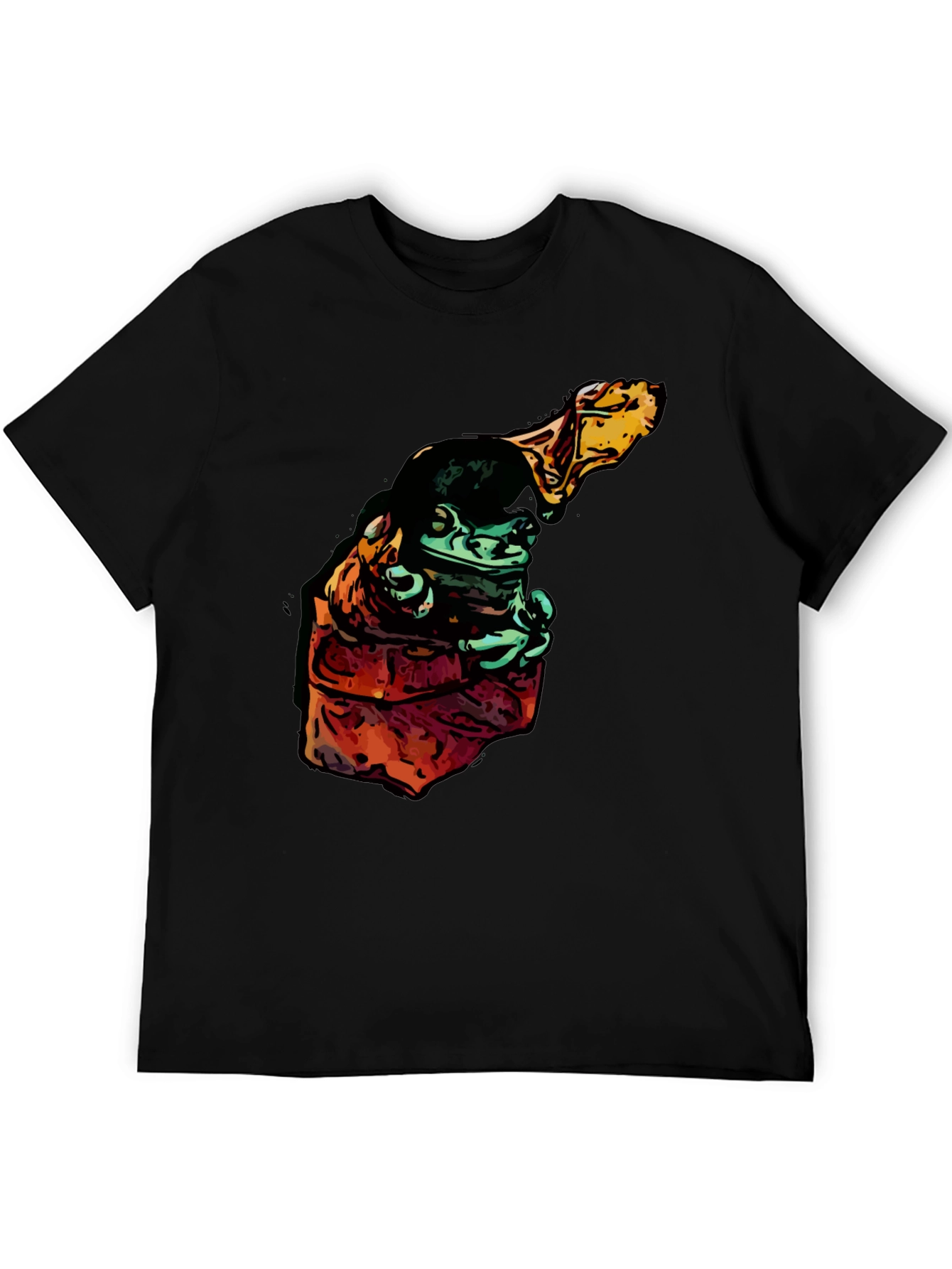 Frog in Hoodie Graphic Tee - Cool Cartoon Style - 5