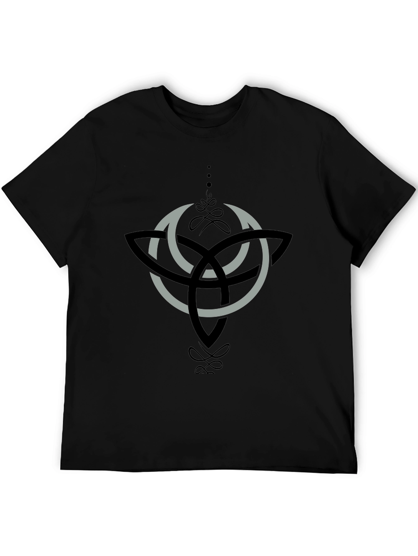 Black Celtic Knot Graphic T-Shirt - Black Cotton Blend view 5