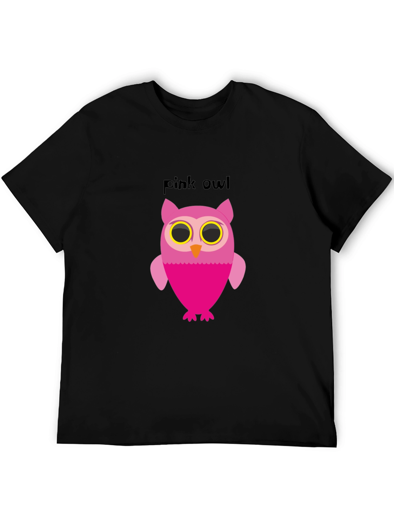 Black Pink Owl Graphic Tee - Soft Cotton Blend view 5
