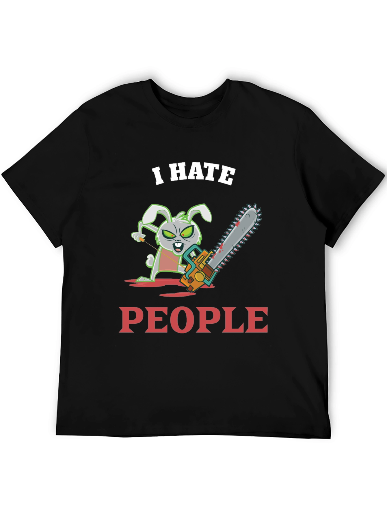 Black I Hate People Bunny T-Shirt view 5