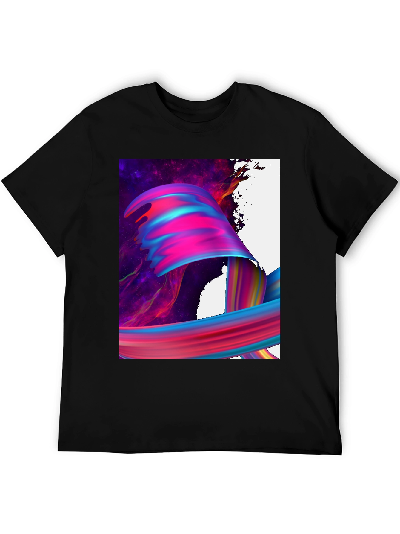 Black Abstract Art Black T-Shirt view 5