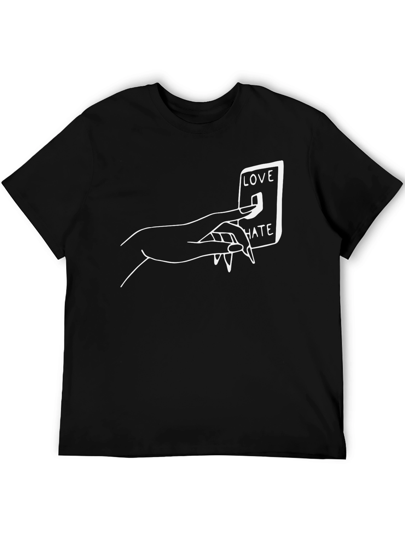 Black Love Hate Switch Graphic Tee - Black view 5