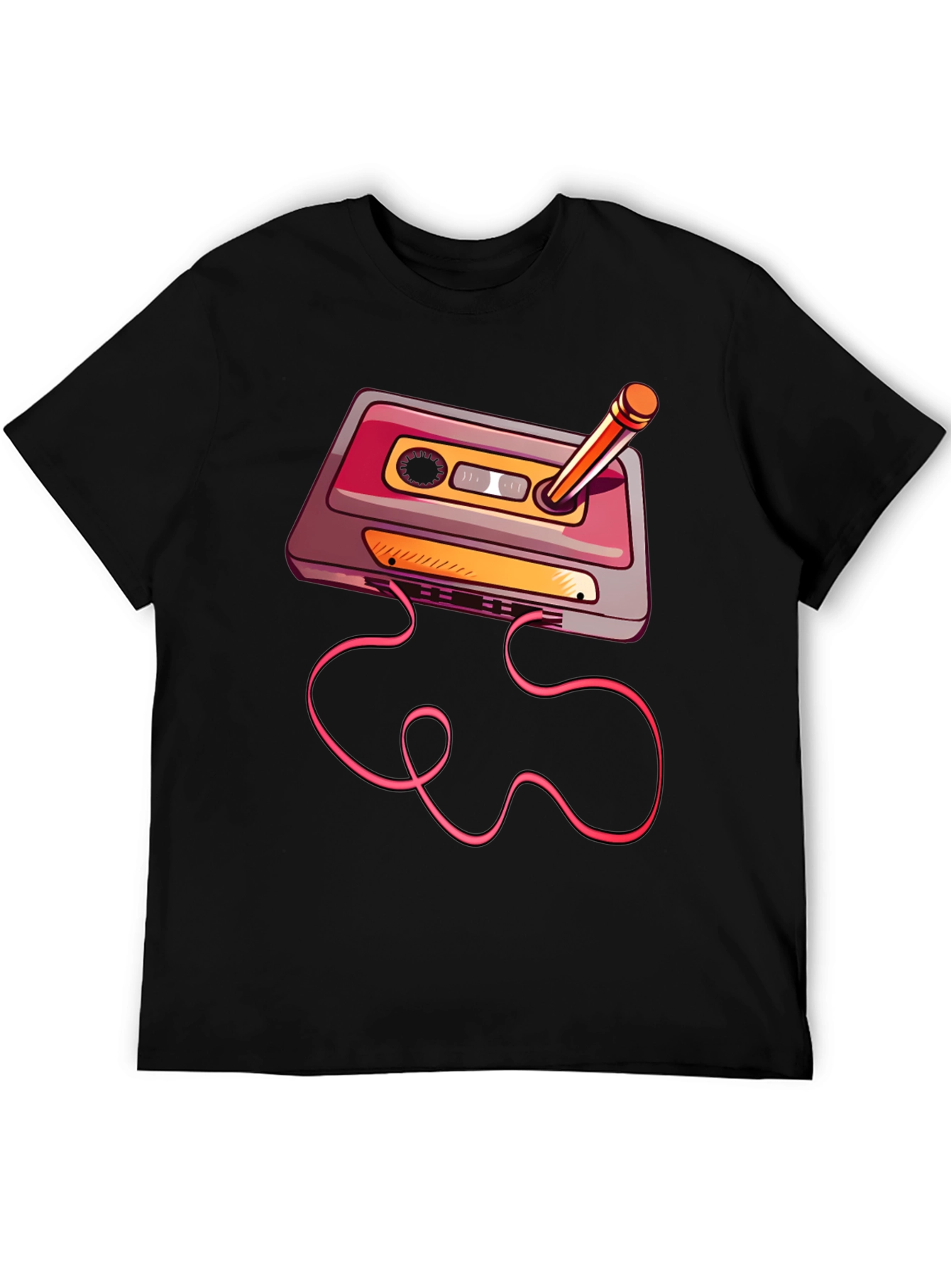 Black Retro Cassette Tape T-Shirt view 5