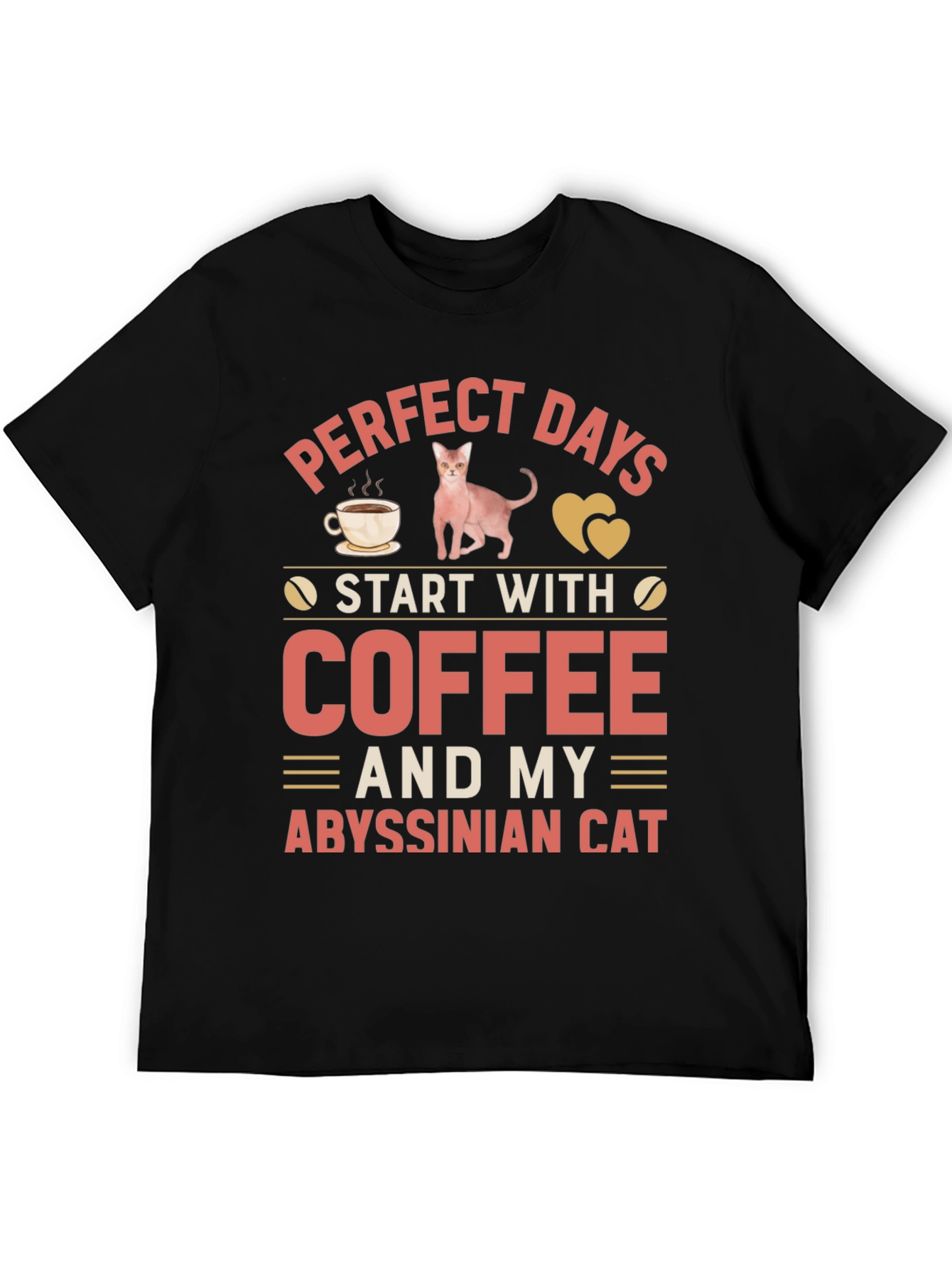 Black Perfect Days Cat & Coffee Tee view 5