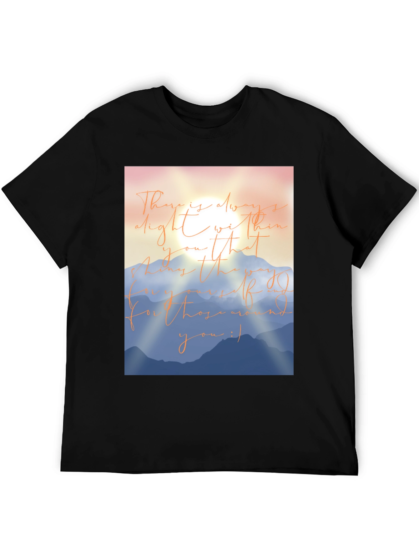Black Inspirational Mountain Graphic T-Shirt view 5