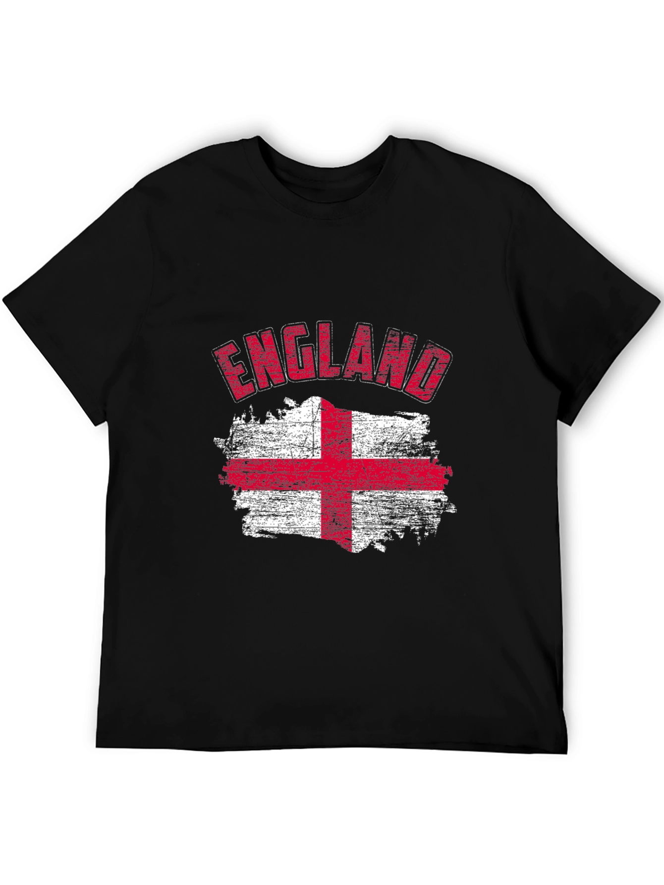 Black England Flag Graphic T-Shirt view 5
