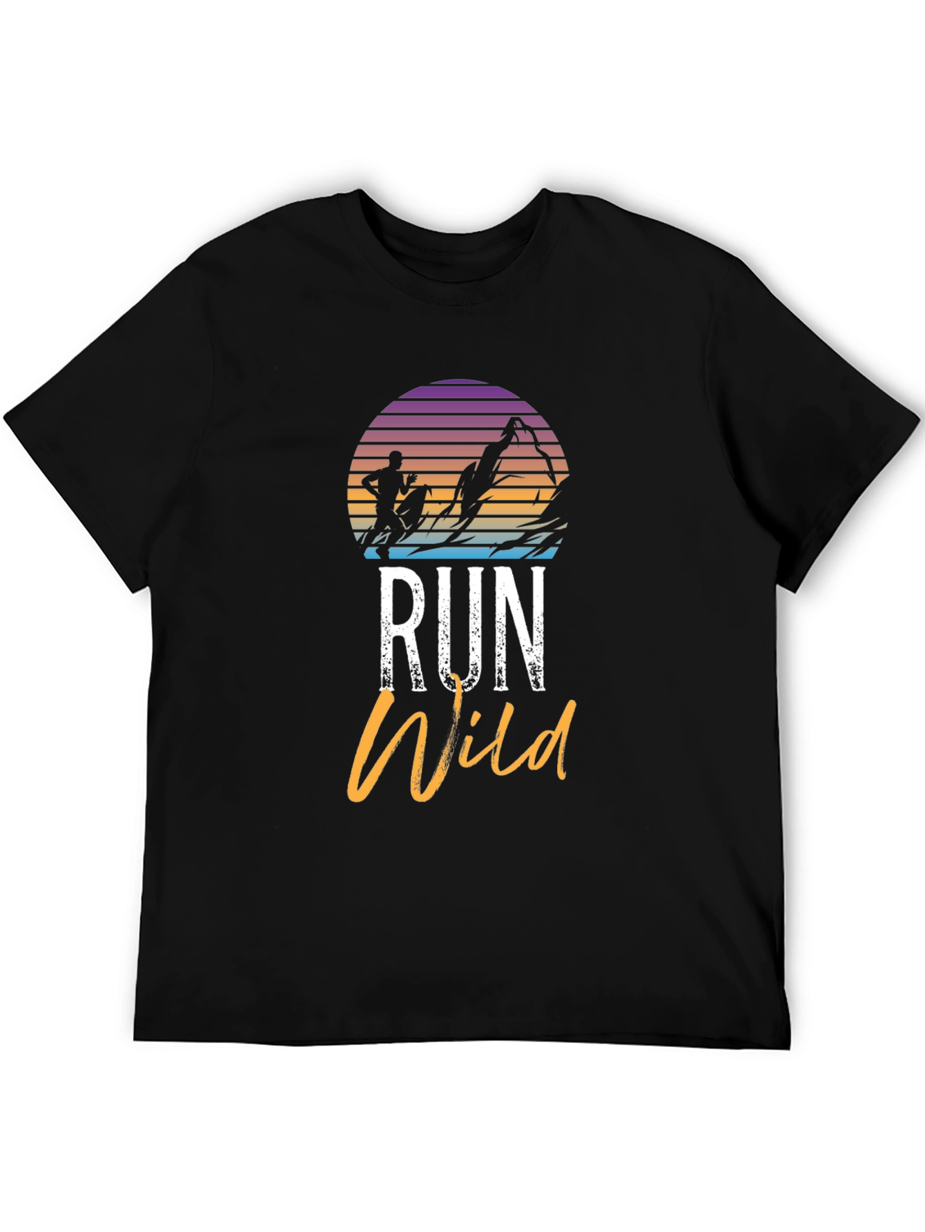 Black Run Wild Graphic Tee - Adventure T-Shirt view 5