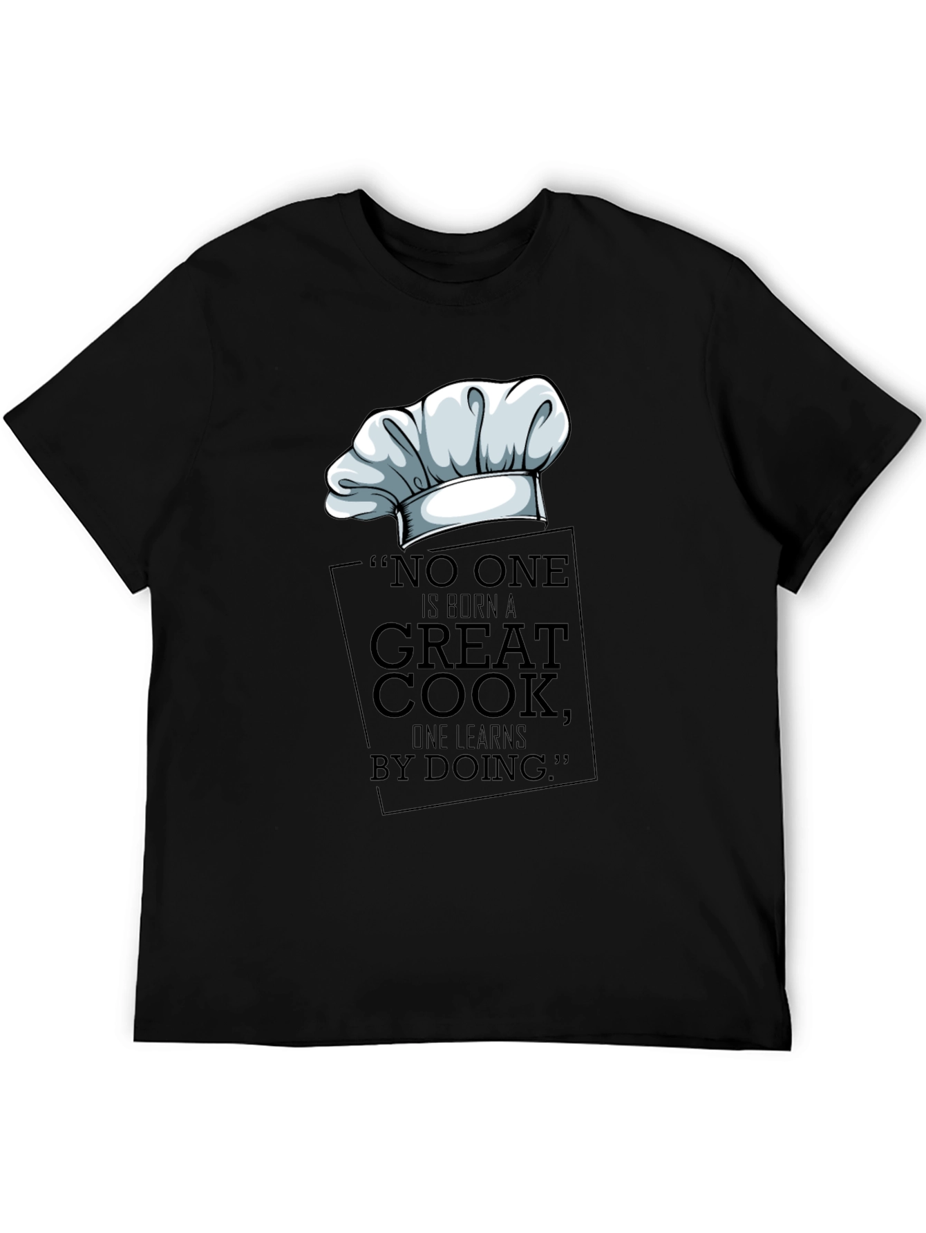 Black Chef's Hat T-Shirt - Great Cook Design view 5