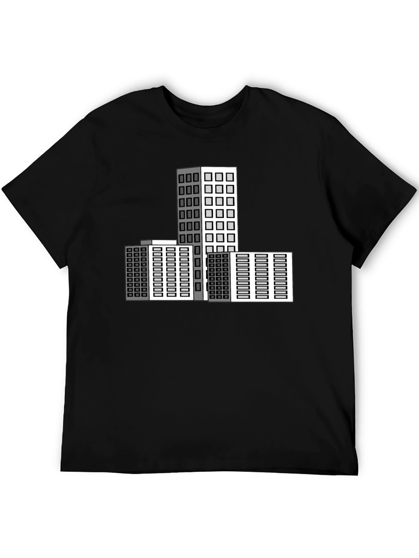 Black Urban Architect T-Shirt: Modern Cityscape Design view 5