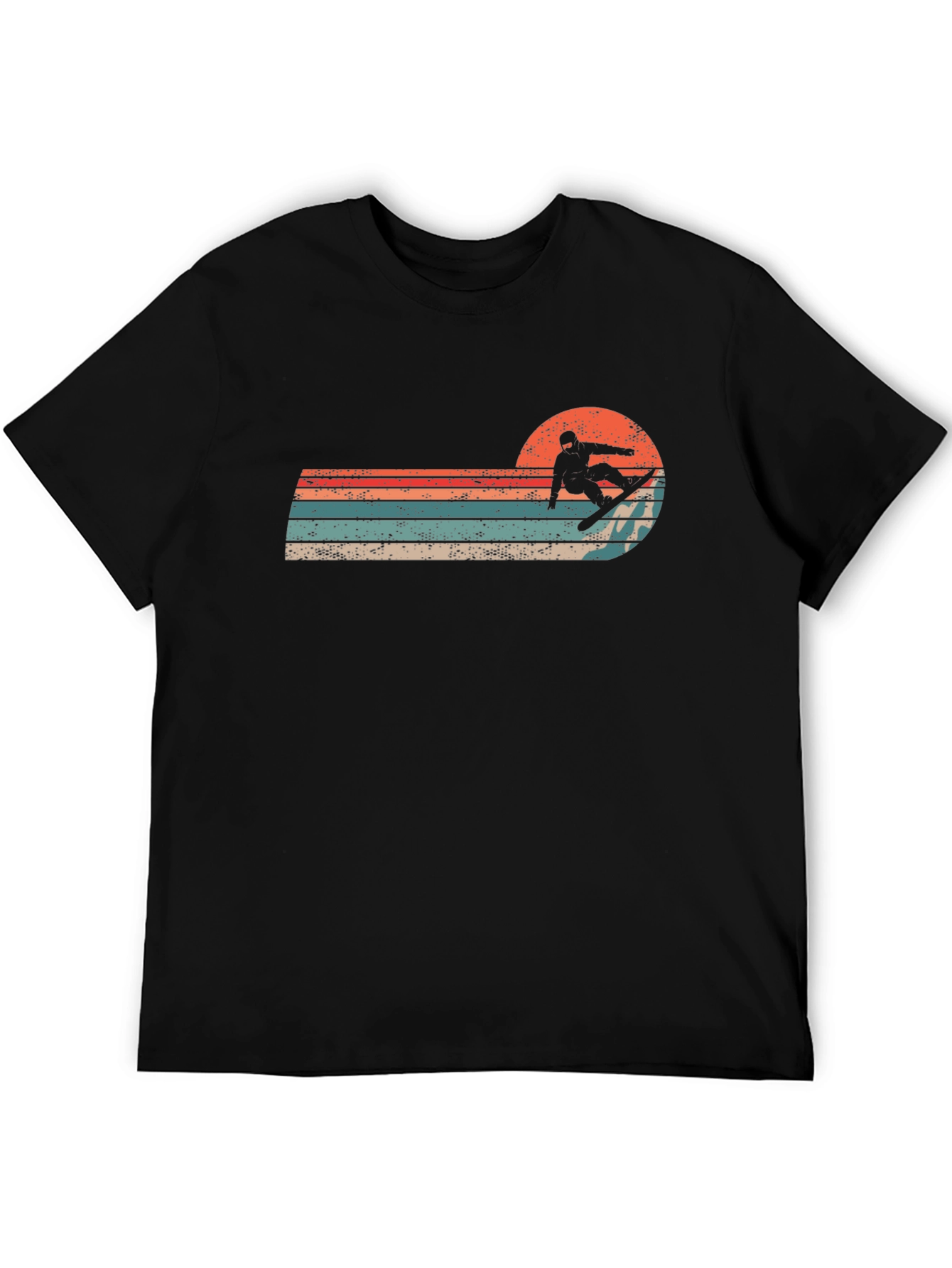 Black Retro Snowboarder Sunset Graphic Tee view 5