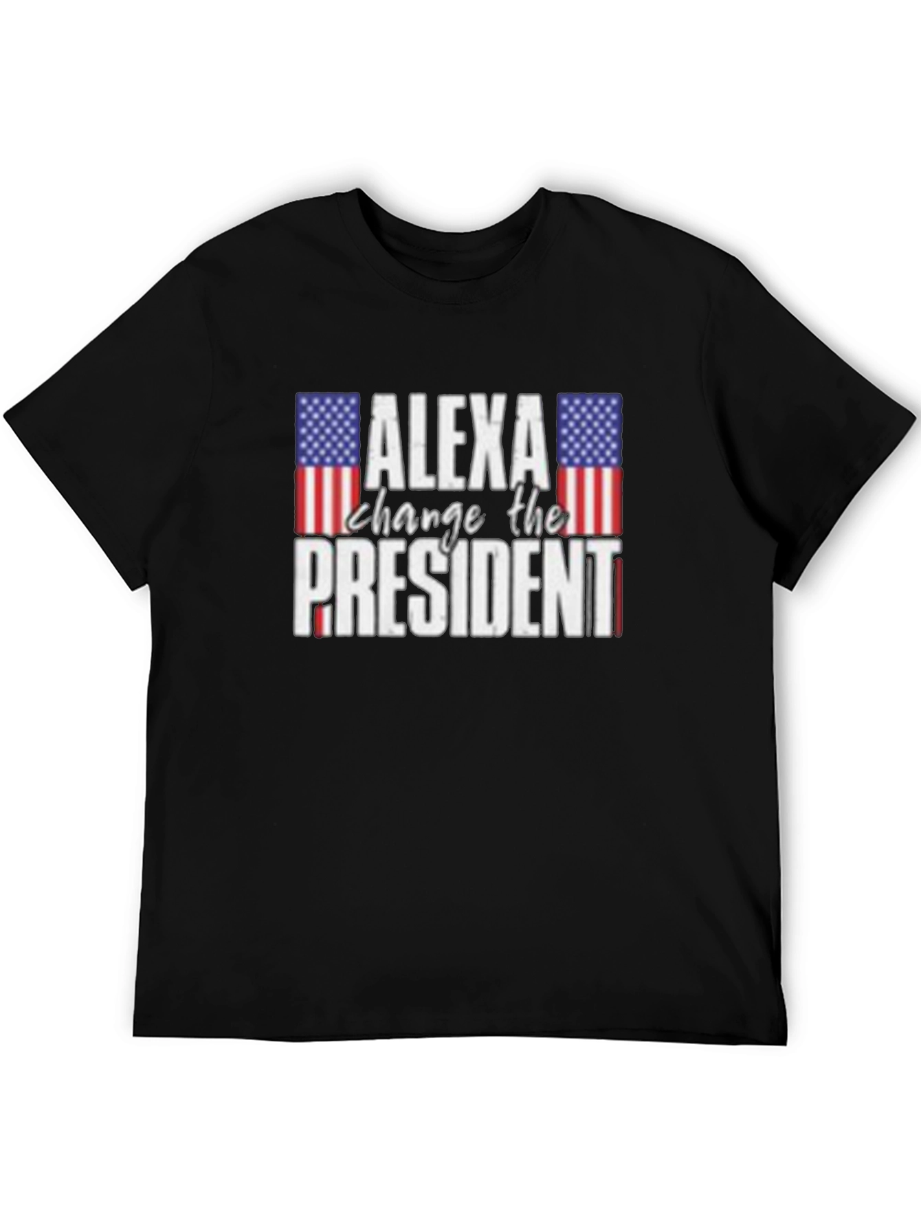 Black Alexa Change The President T-Shirt - Patriotic Humor view 5