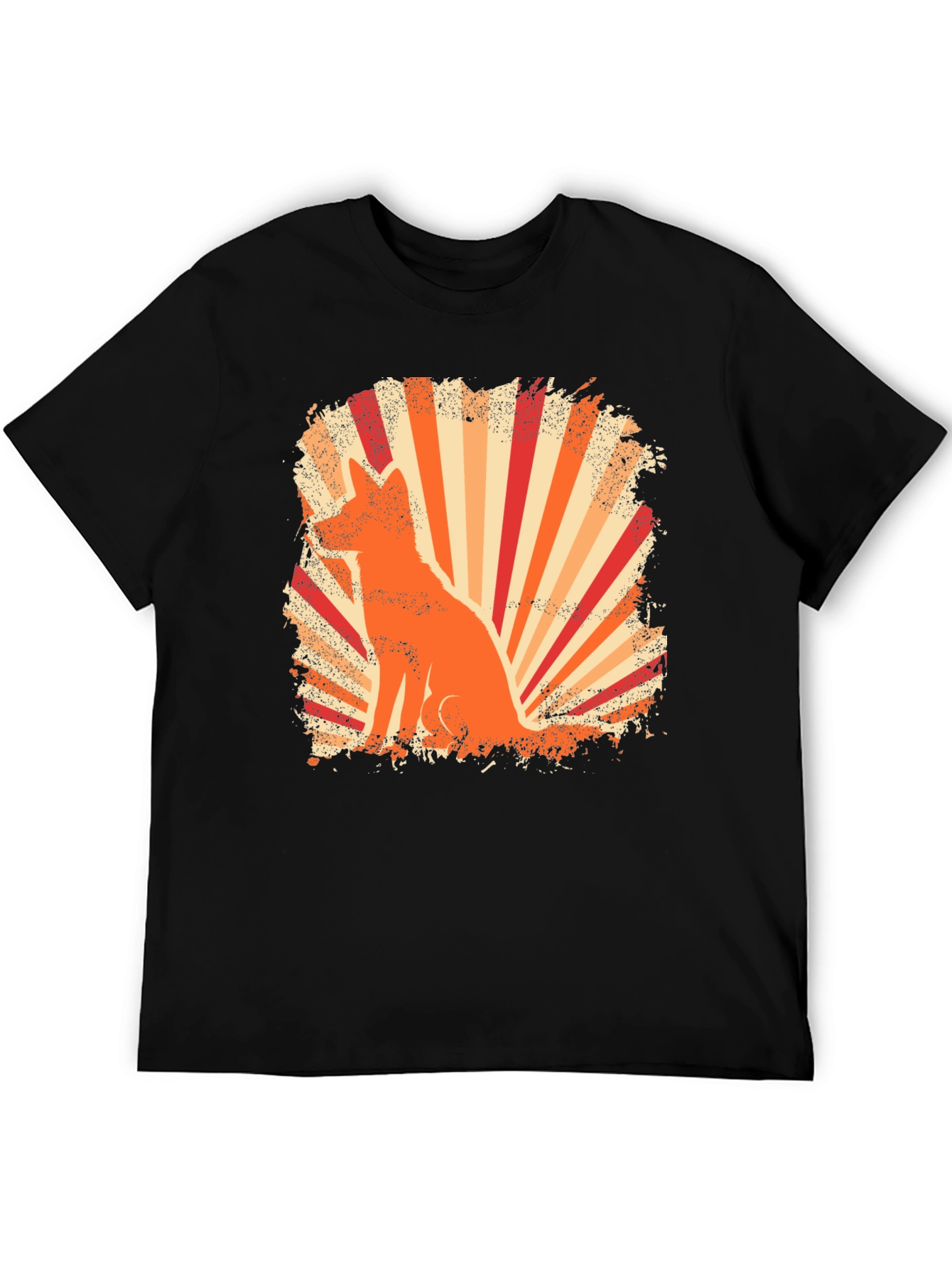 Black Retro Fox Graphic Tee - Black T-Shirt view 5