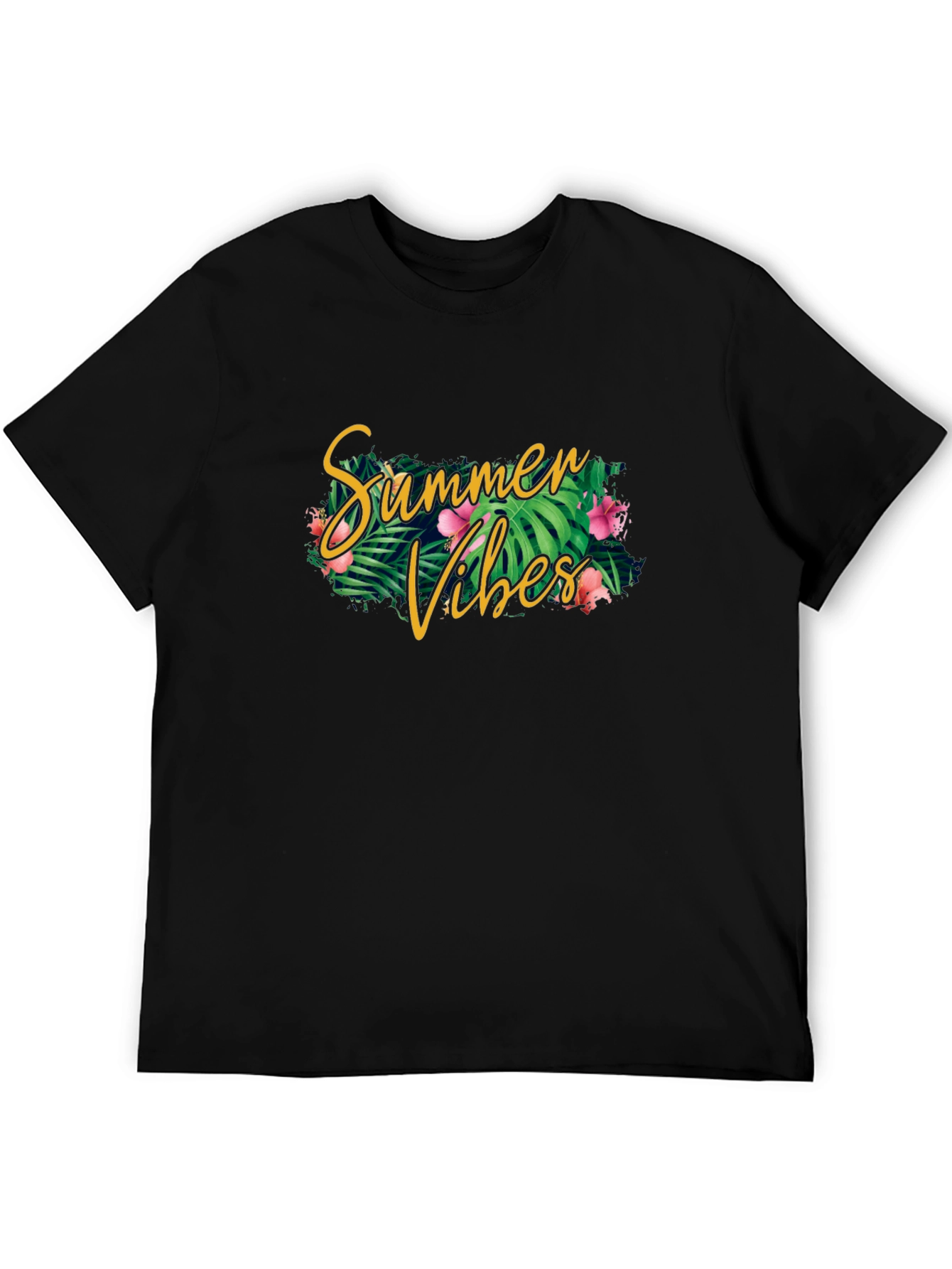 Black Summer Vibes Graphic Tee - Black T-Shirt view 5