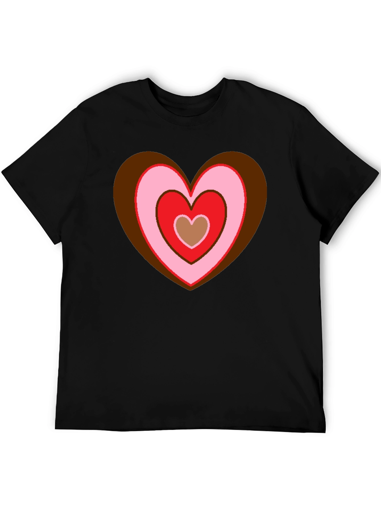 Black Retro Heart Graphic T-Shirt - Black view 5