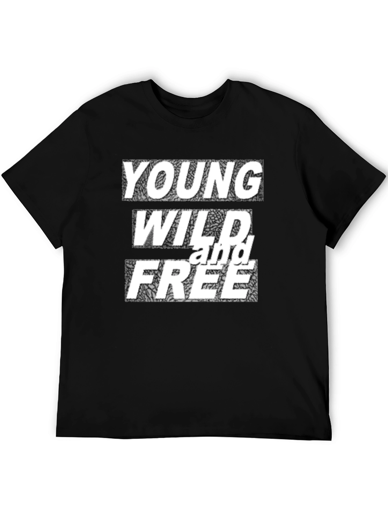 Black Young Wild & Free Graphic Tee - Bold Statement Shirt view 5