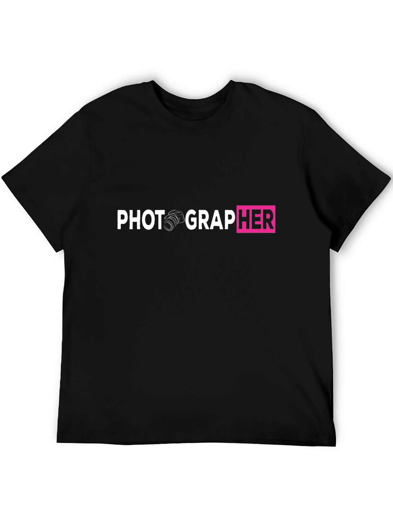 Black Photographer Graphic Tee - Camera Design Black T-Shirt view 5