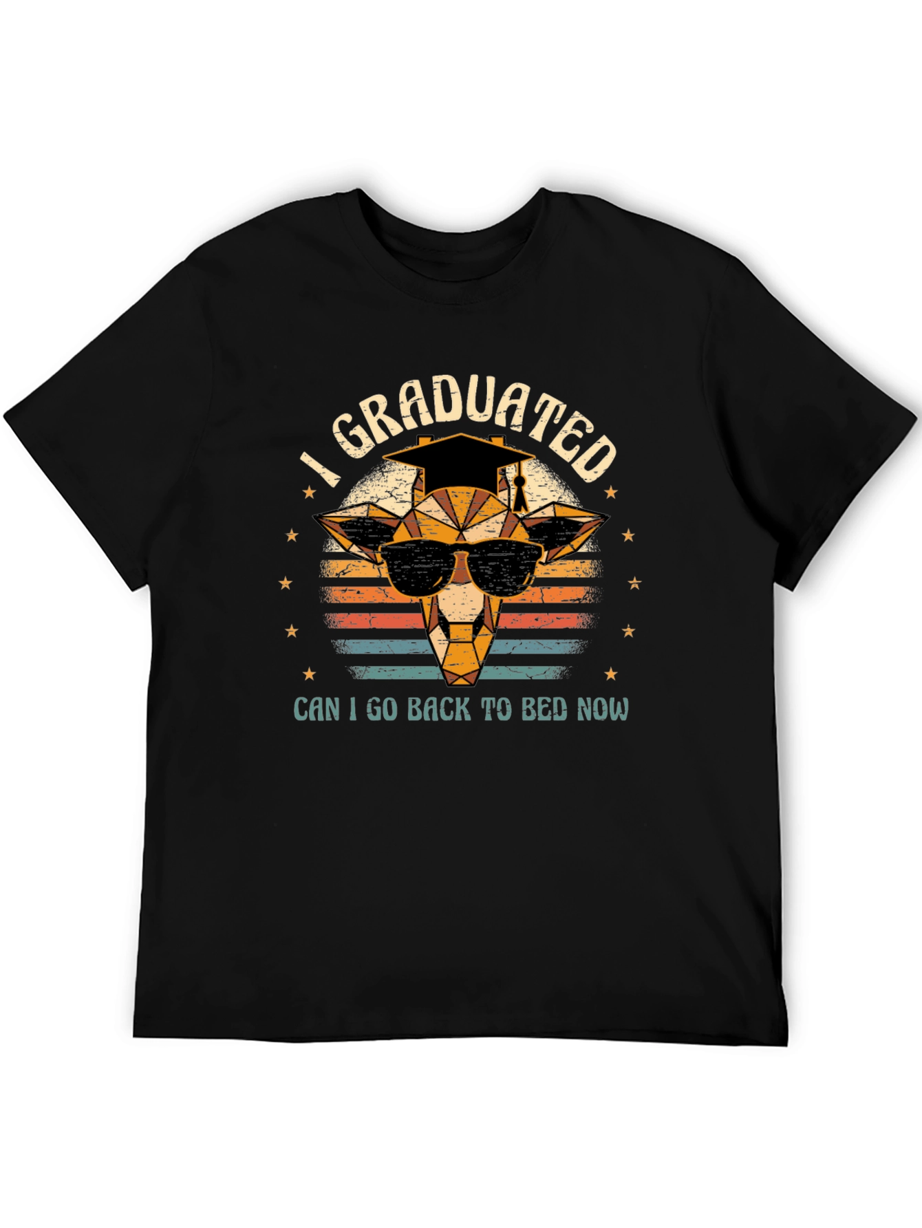 Black I Graduated Giraffe T-Shirt view 5