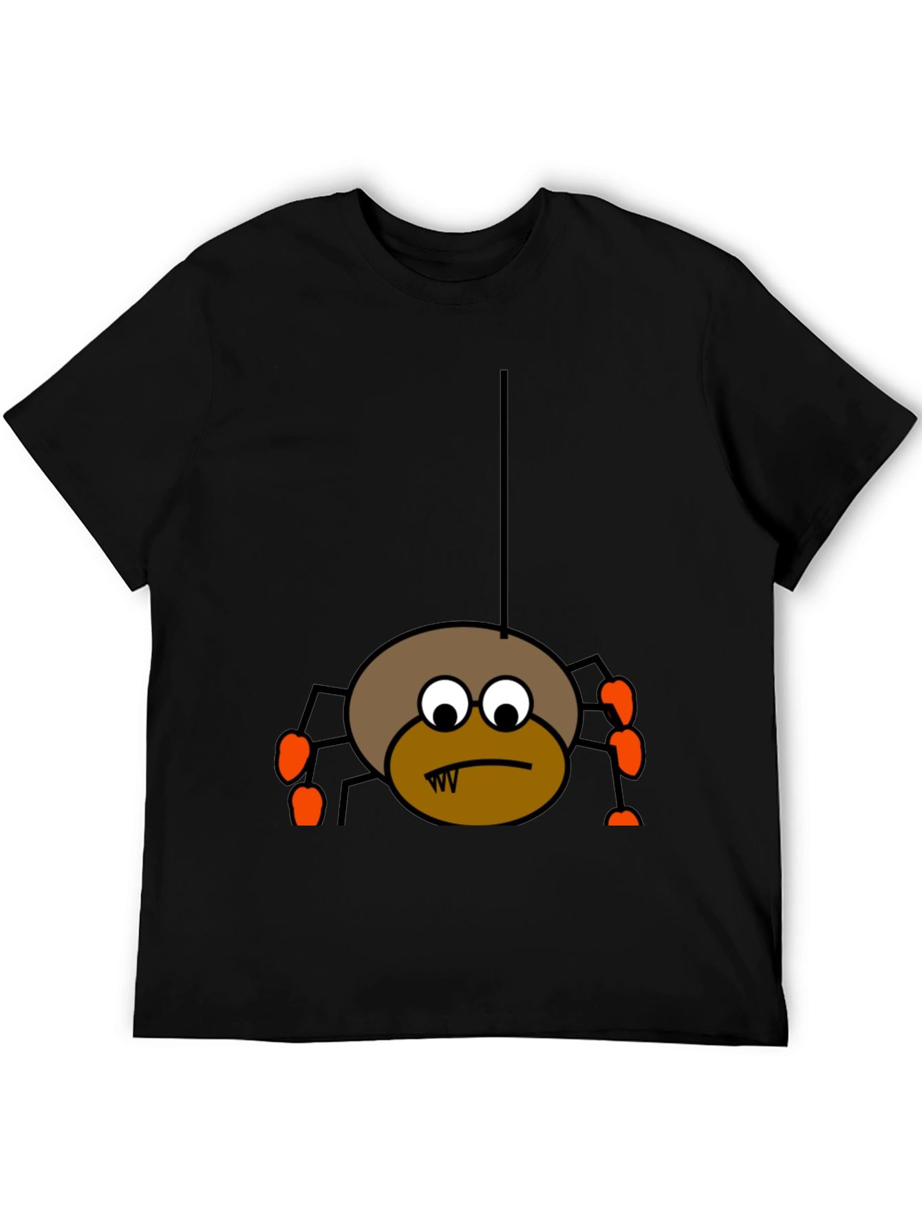 Black Halloween Spider Graphic Tee - Black Cotton T-Shirt view 5