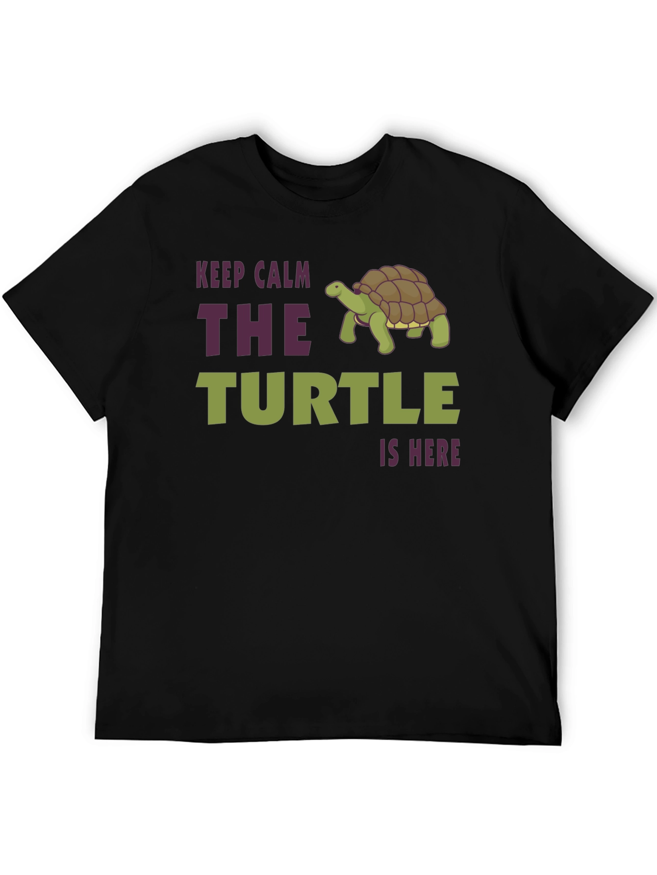 Black Keep Calm The Turtle Is Here Graphic T-Shirt view 5