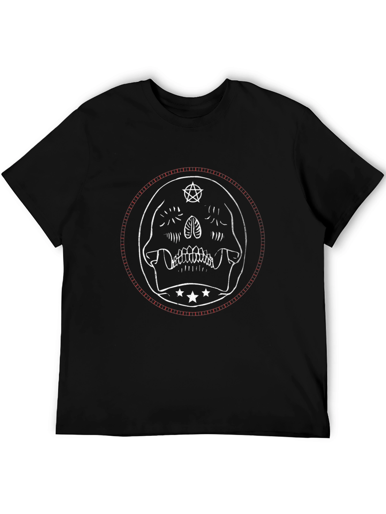 Black Skull & Pentagram Graphic Tee - Edgy Style view 5