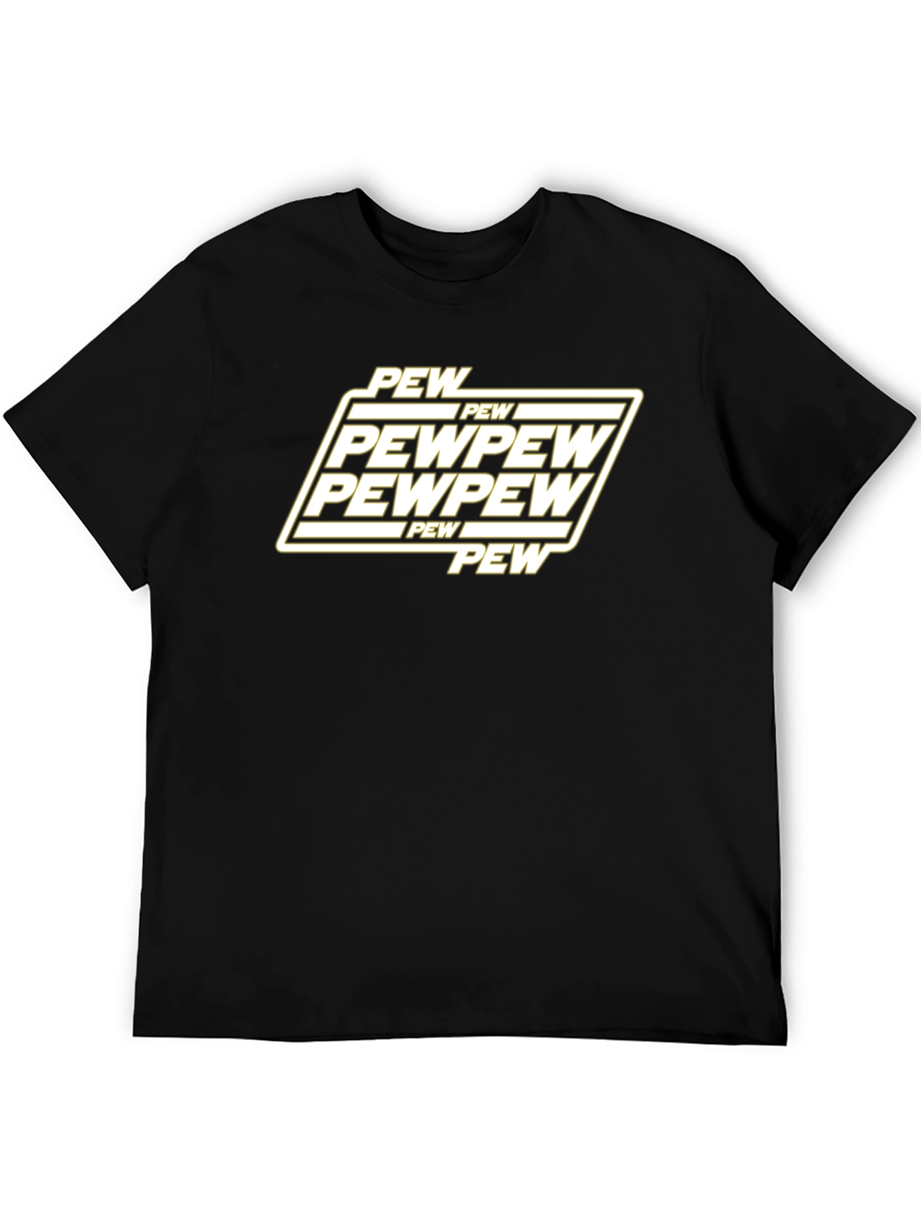 Black Pew Pew Graphic T-Shirt - Black Cotton Blend view 5