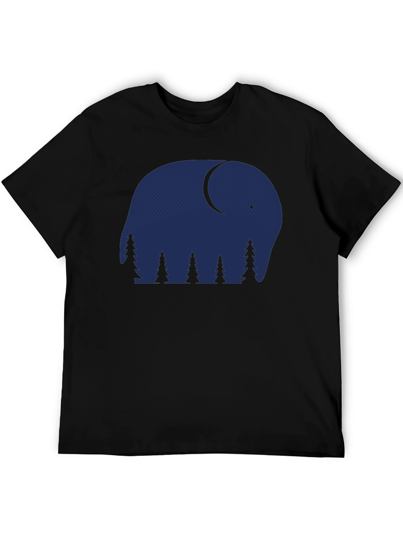 Black Elephant Nightscape Graphic Tee - Stylish & Unique! view 5