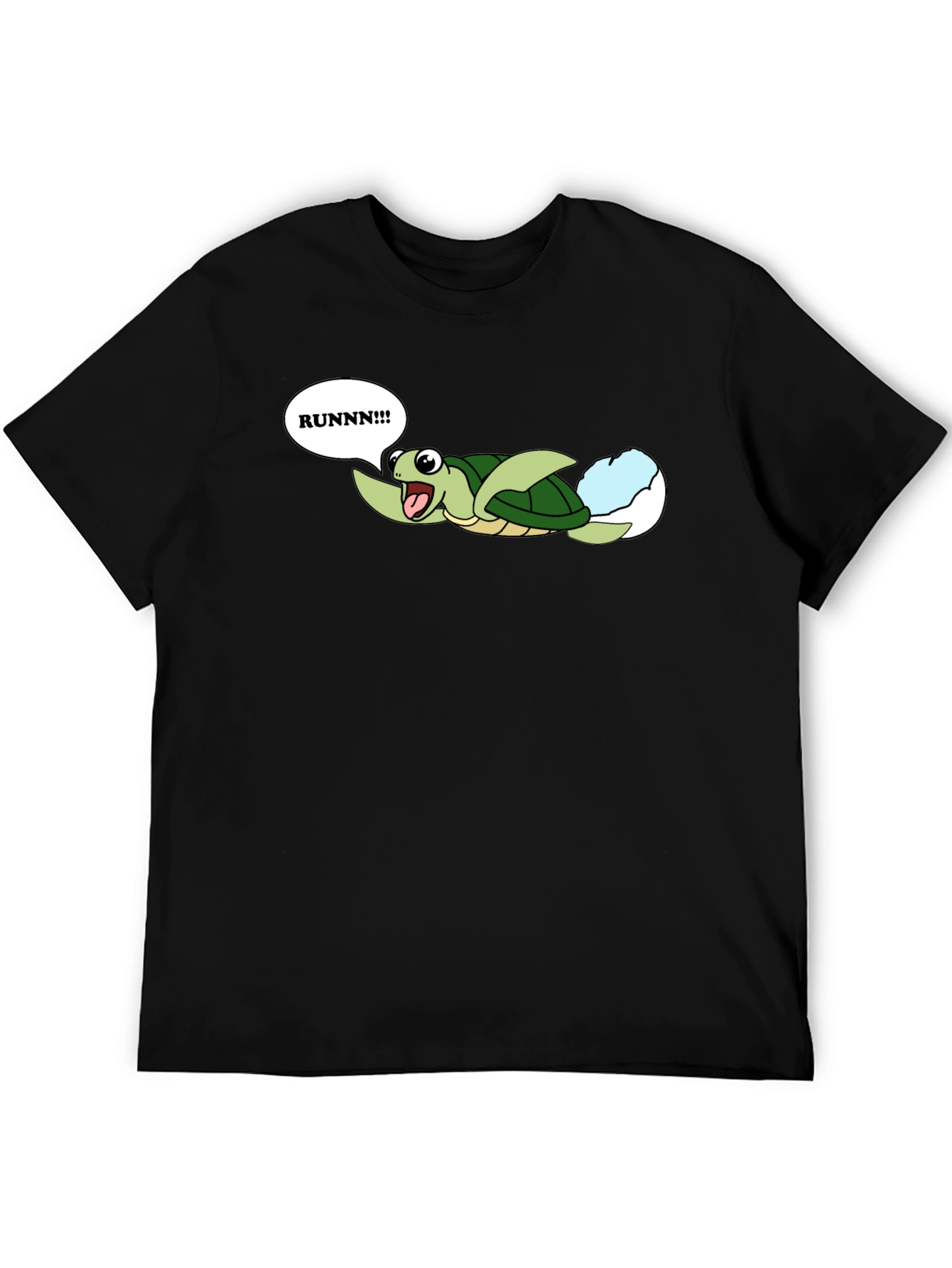 Black Runnn! Turtle Hatchling Graphic T-Shirt view 5