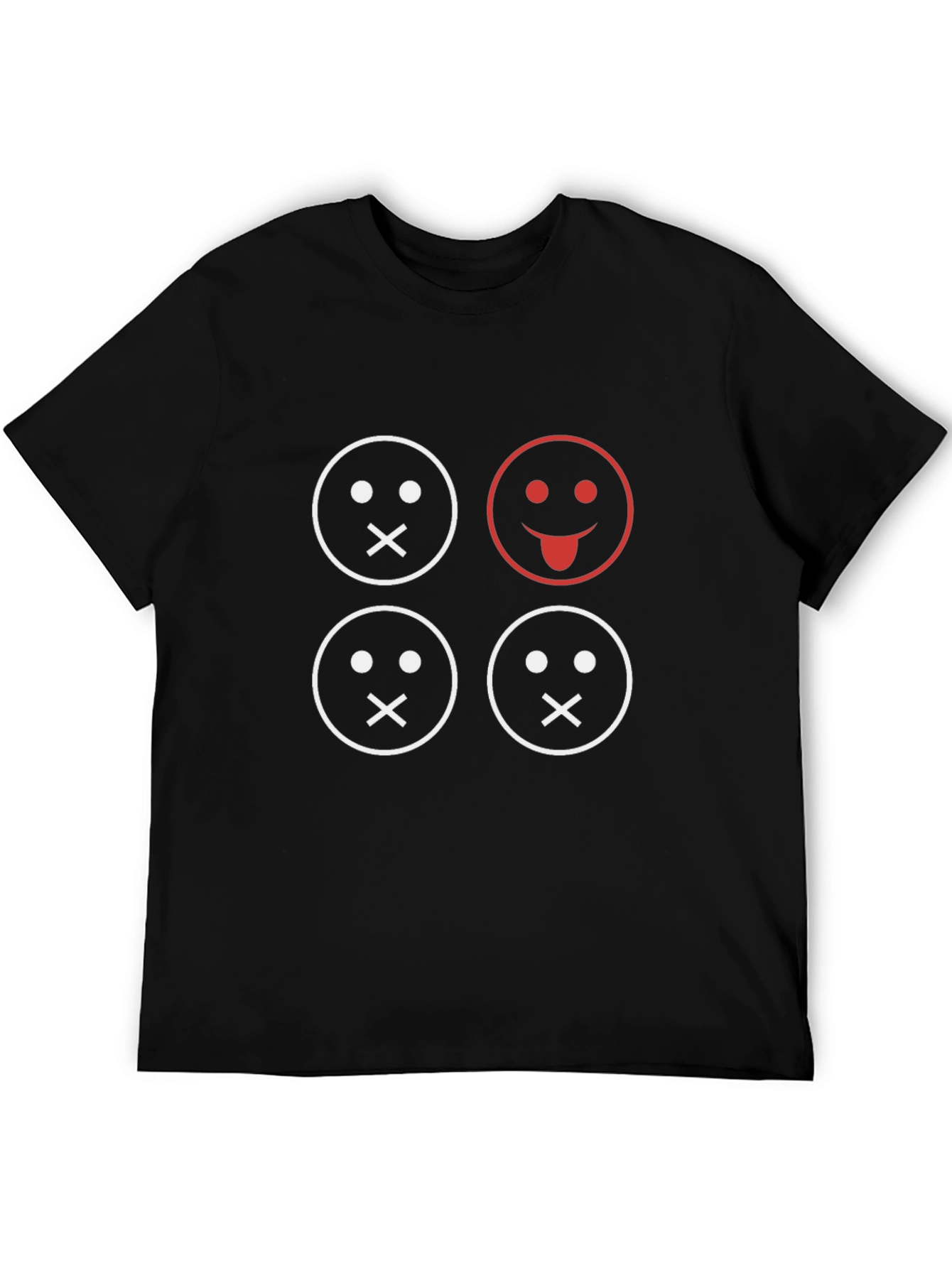 Black Funny Emoji Graphic T-Shirt - Black view 5