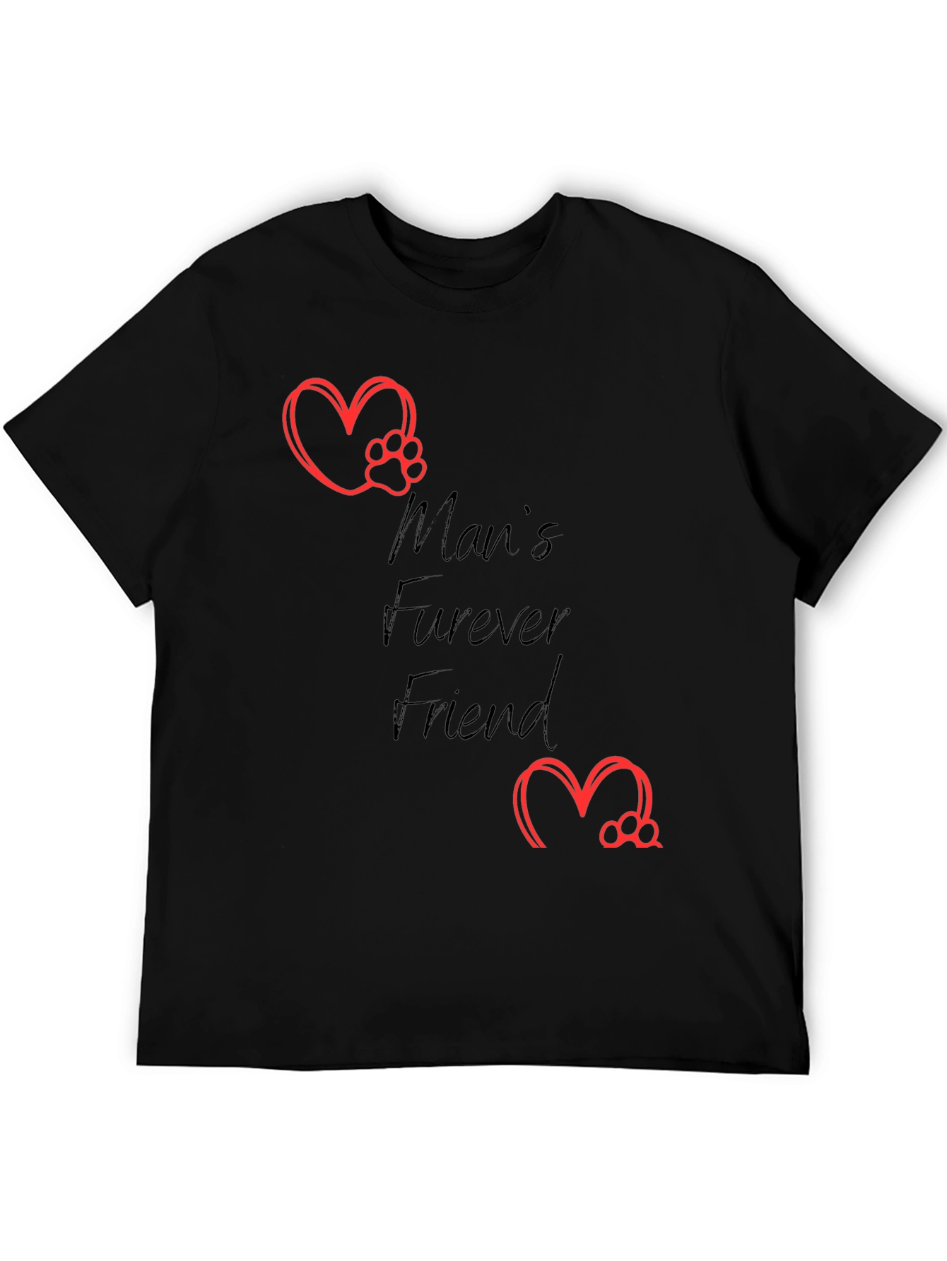 Black Man's Furever Friend T-Shirt - Pet Lover Tee view 5