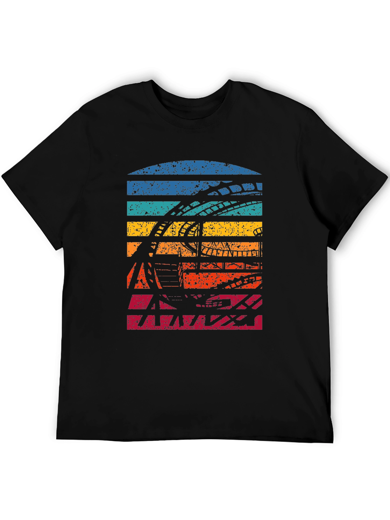 Black Retro Roller Coaster T-Shirt view 5