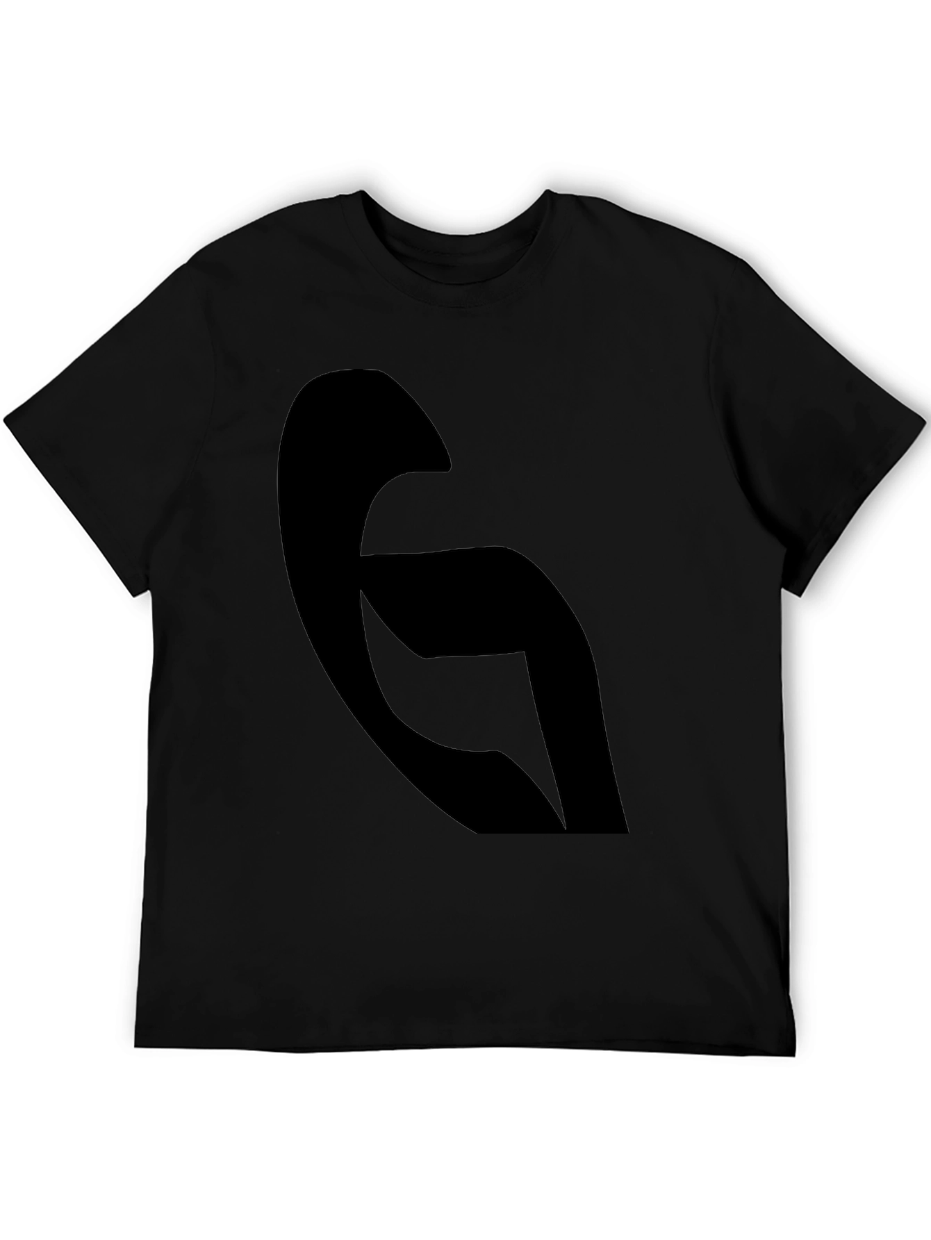 Black Modern Abstract Black Graphic Tee - Casual Style view 5
