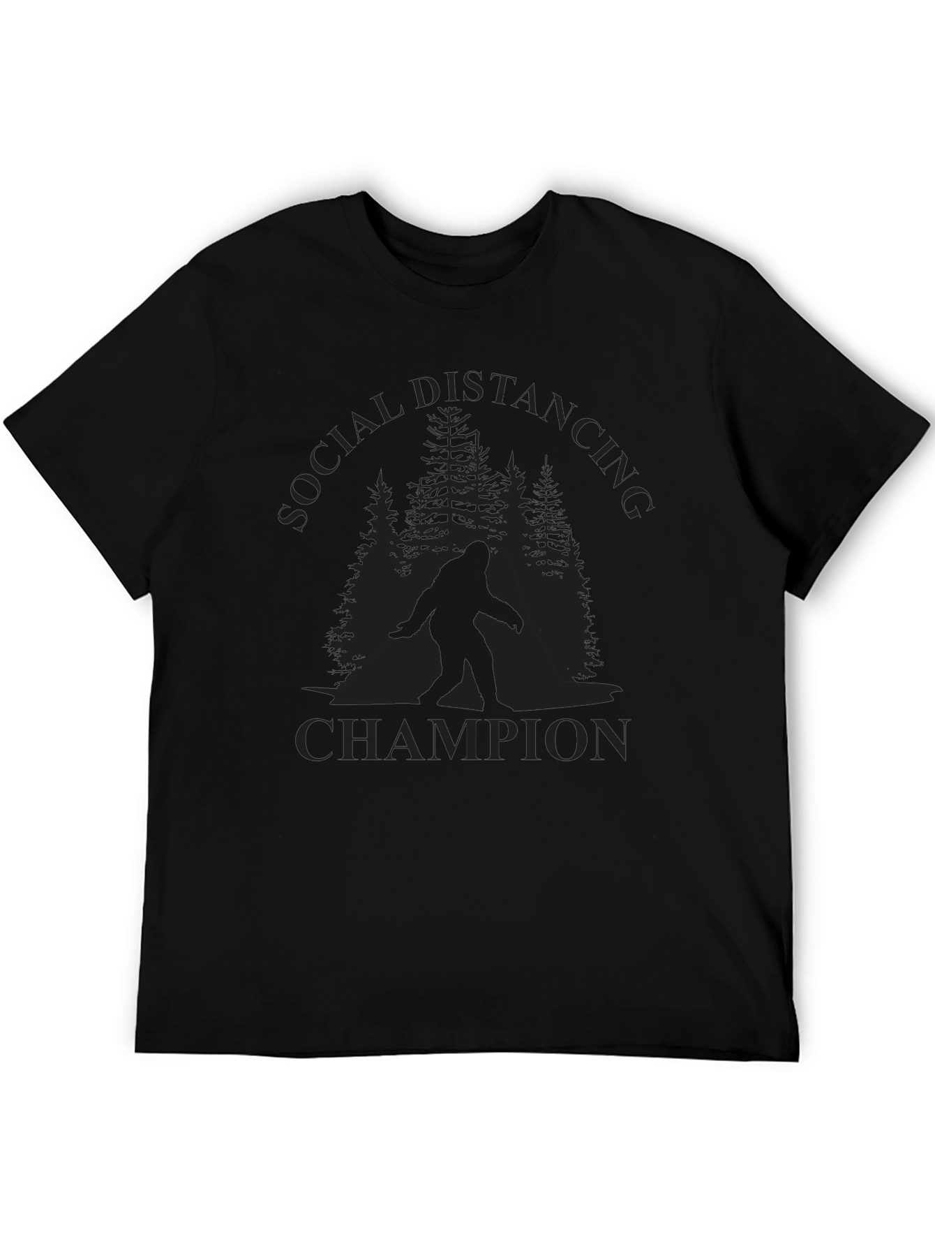 Black Social Distancing Champion Bigfoot T-Shirt view 5