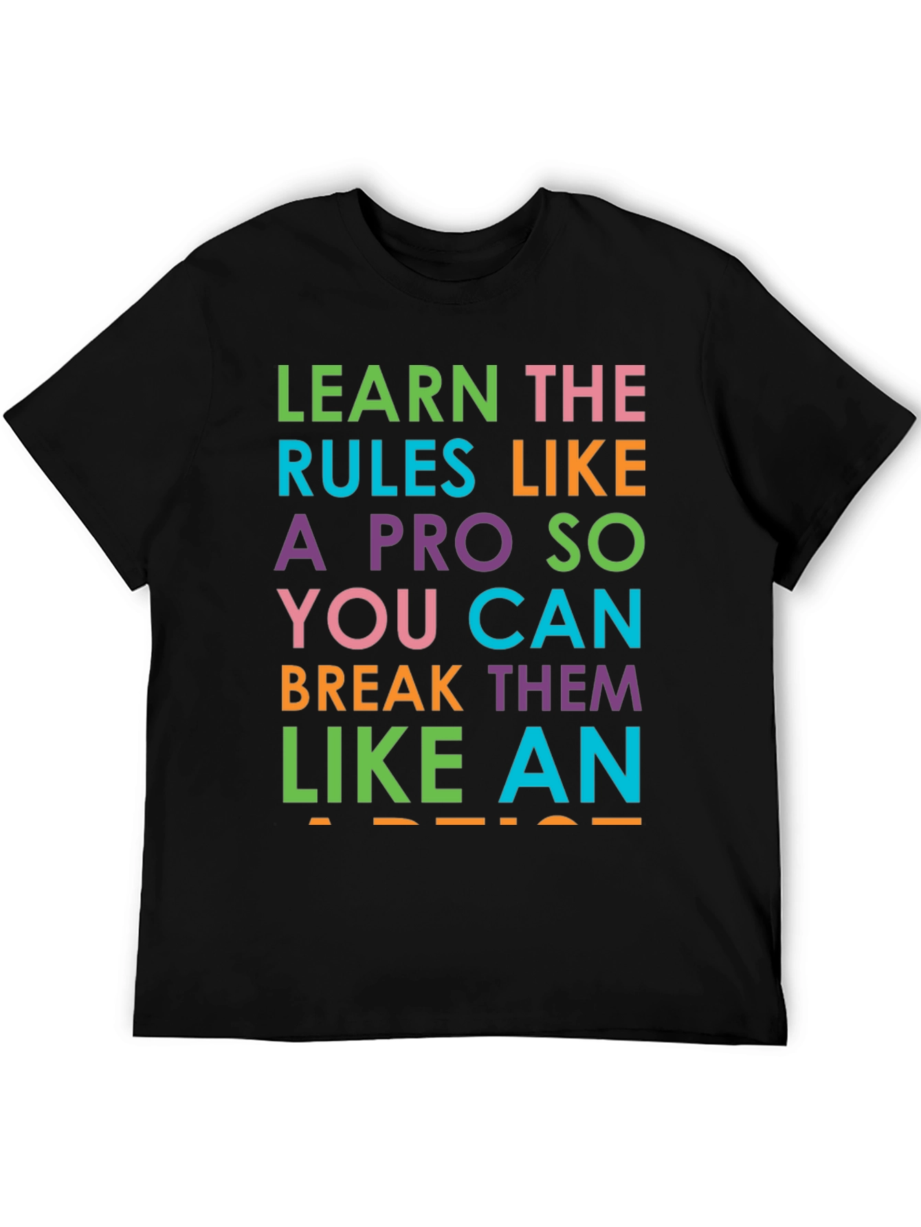 Black Learn the Rules Funny Graphic Tee view 5