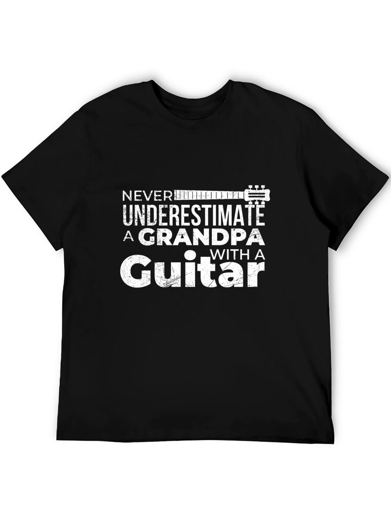 Black Grandpa Guitar T-Shirt - Never Underestimate view 5