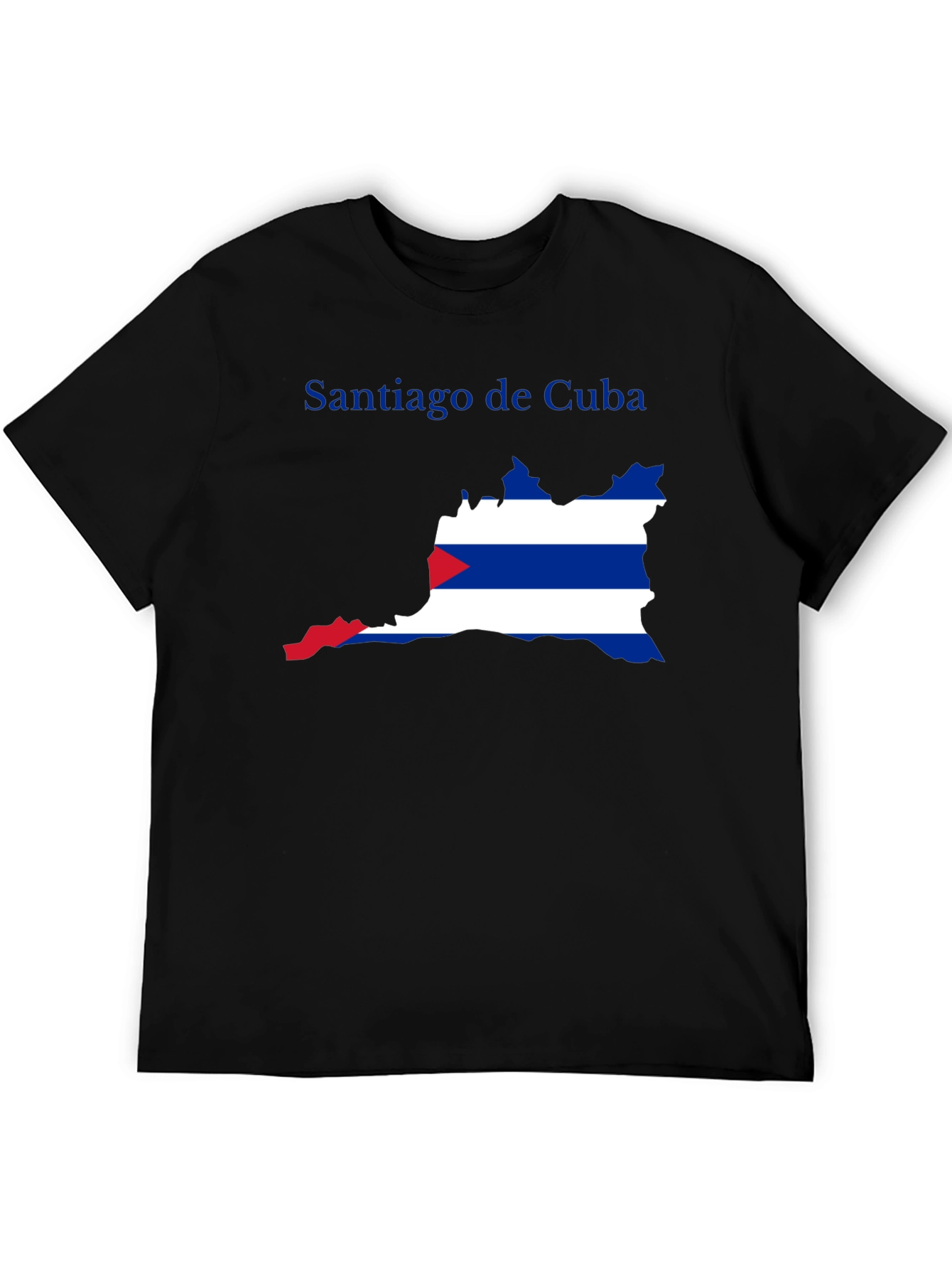 Black Santiago de Cuba Flag Graphic T-Shirt view 5