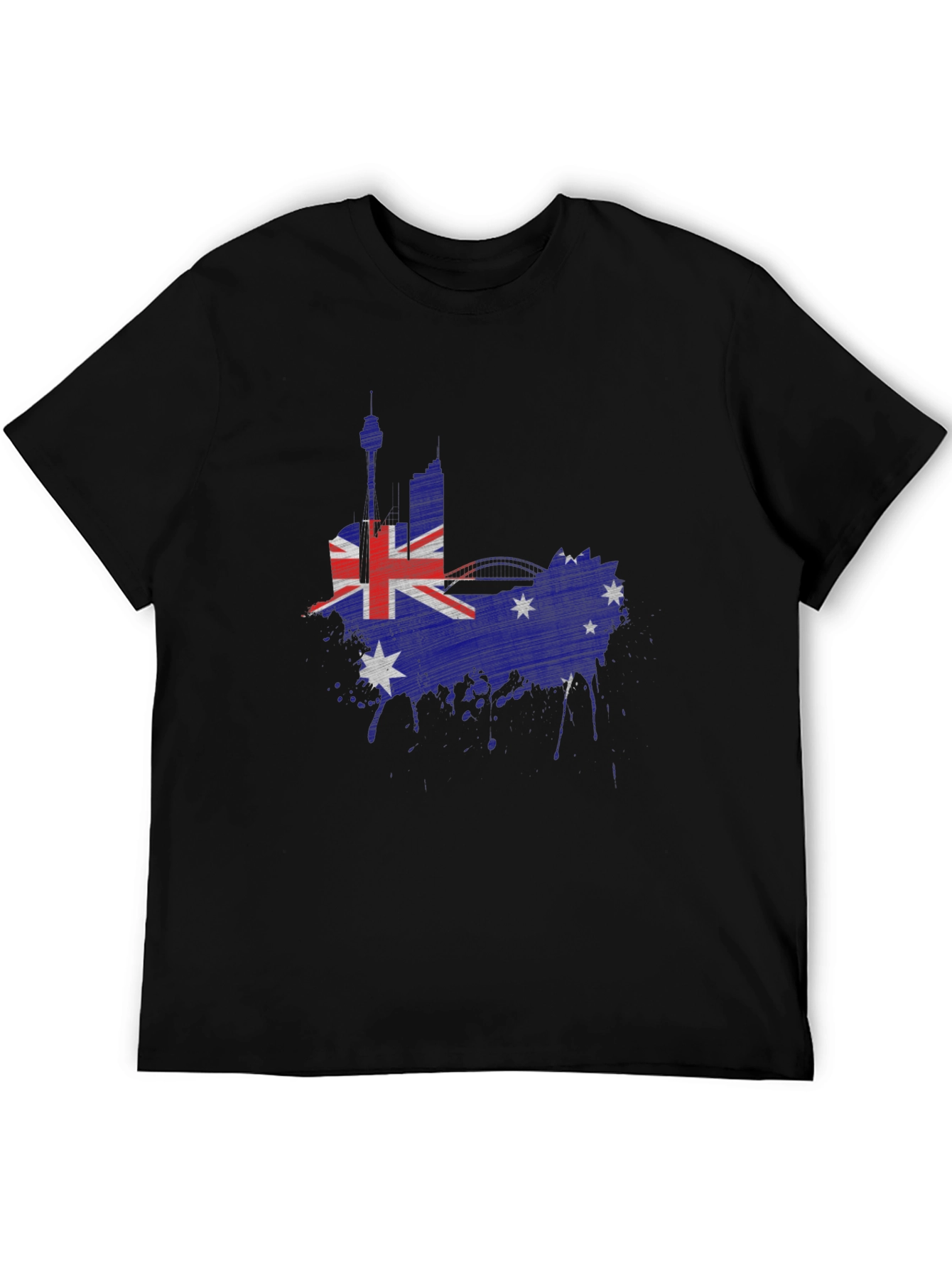 Black Australia Flag Graphic T-Shirt view 5