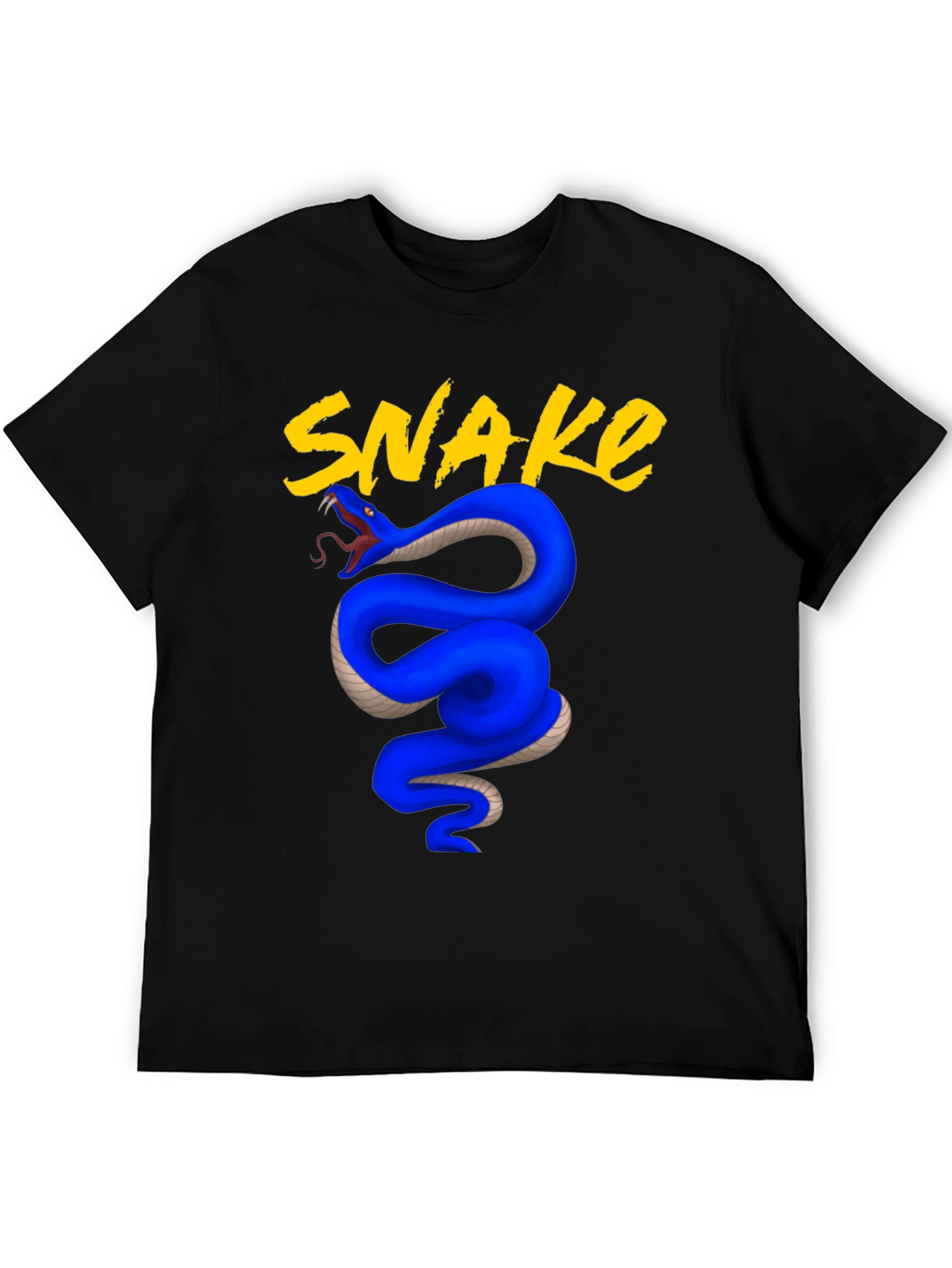 Black Blue Snake Graphic Tee - Bold & Stylish view 5