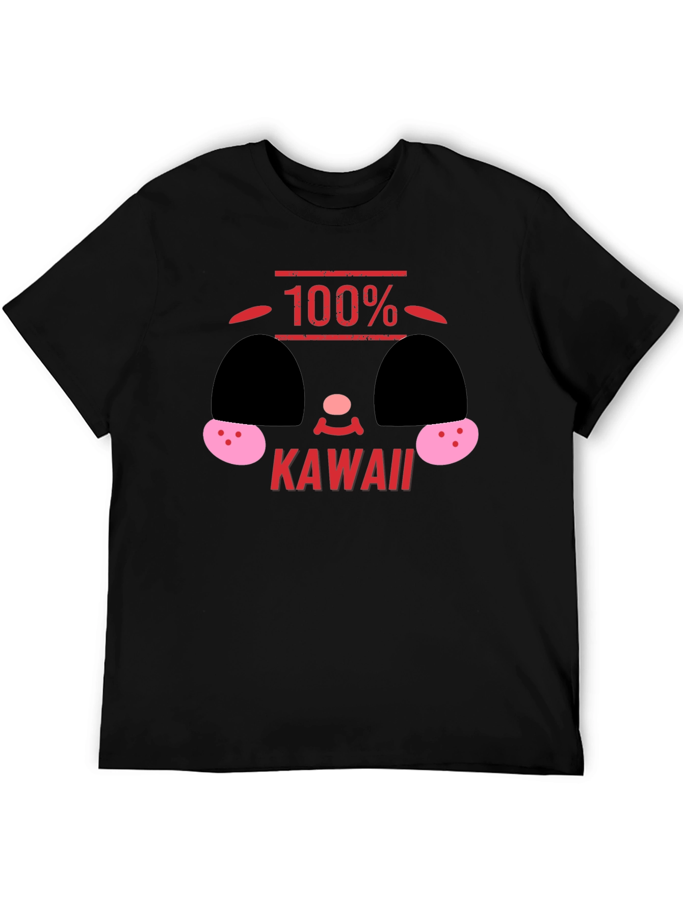 Black 100% Kawaii Graphic T-Shirt - Soft Black Tee view 5
