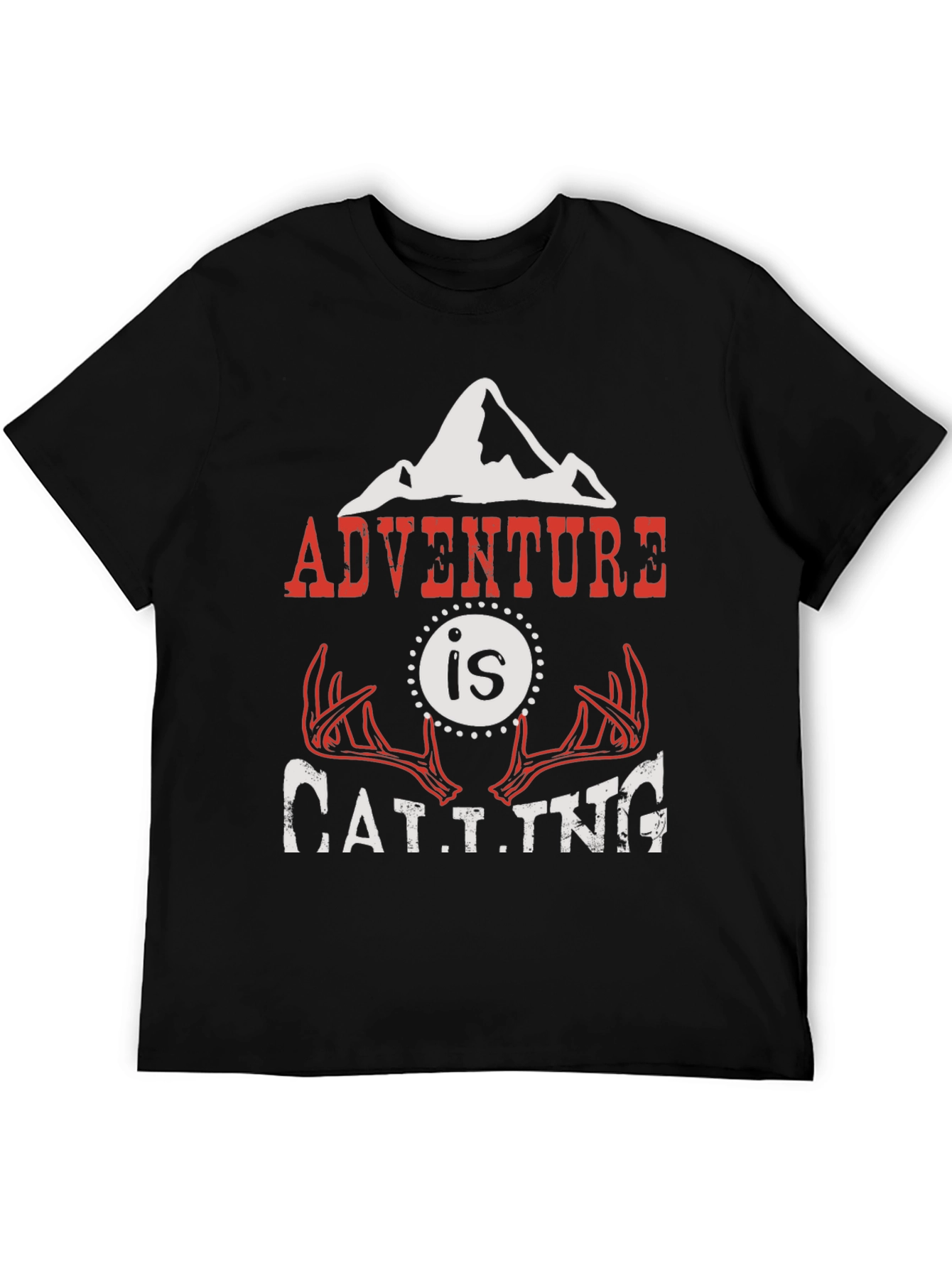 Black Adventure is Calling Graphic T-Shirt view 5