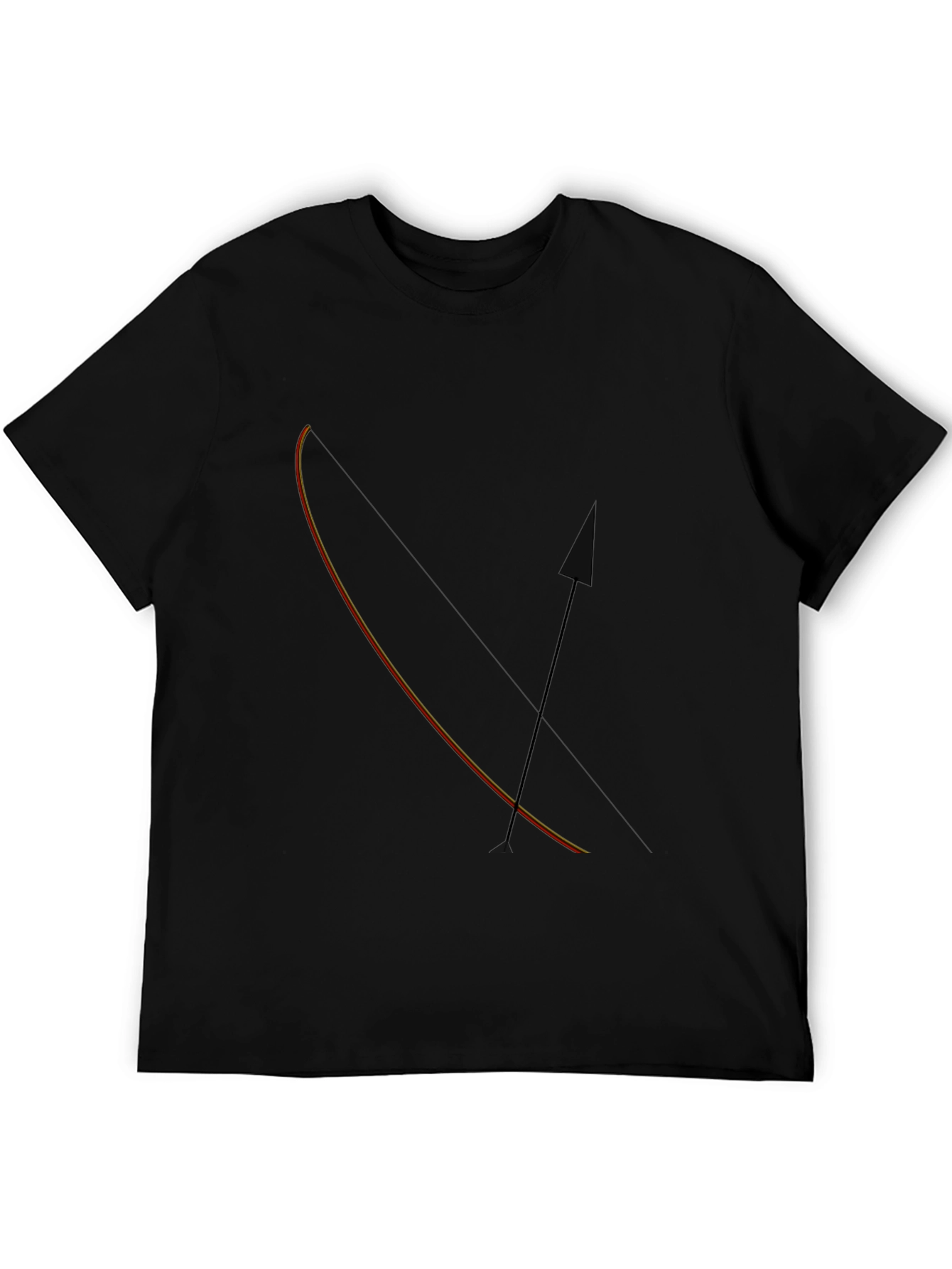 Black Archery Bow & Arrow Graphic Tee - Mens Black T-Shirt view 5
