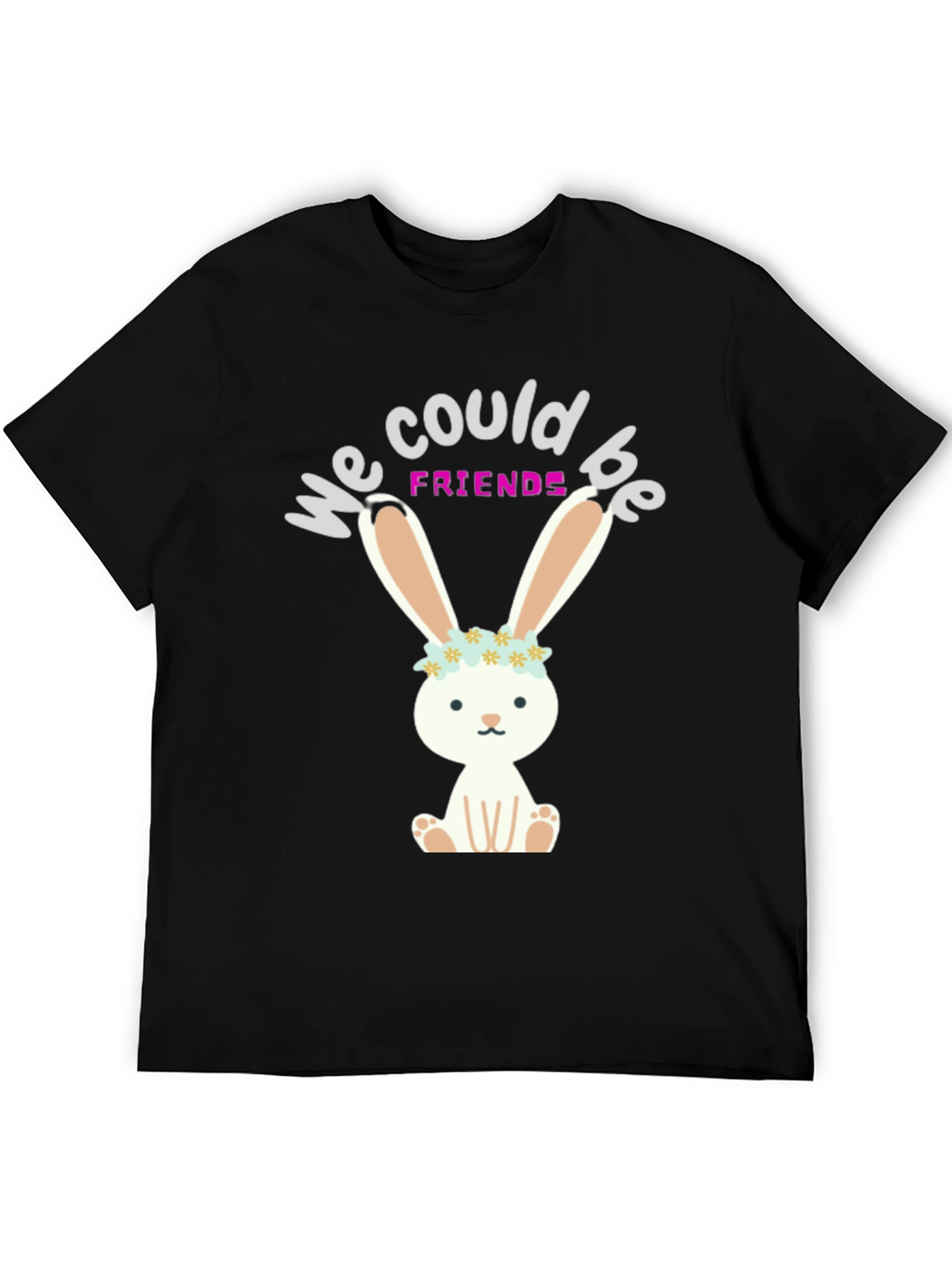 Black Bunny Friends Graphic T-Shirt view 5