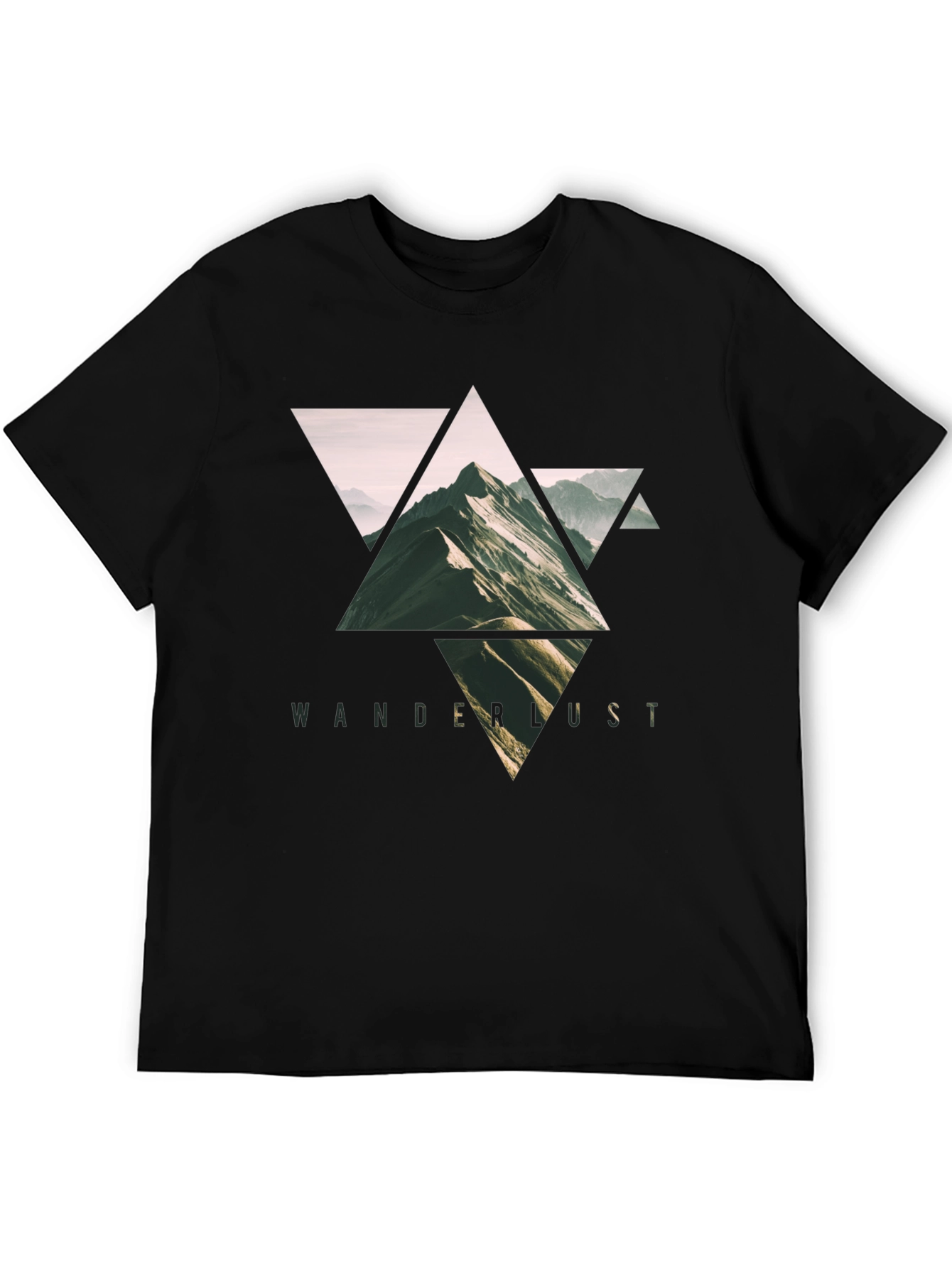 Black Wanderlust Mountain Triangle Graphic Tee - Black view 5