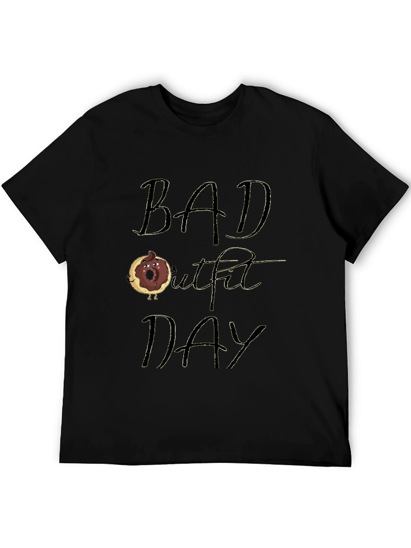 Black Bad Outfit Day Funny T-Shirt view 5