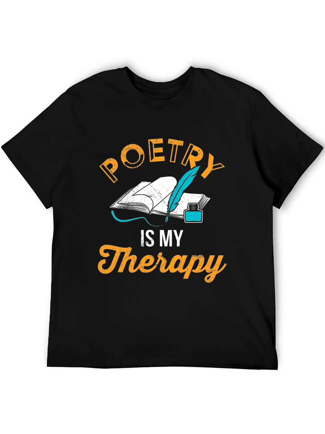 Black Poetry is My Therapy T-Shirt - Writer's Gift view 5