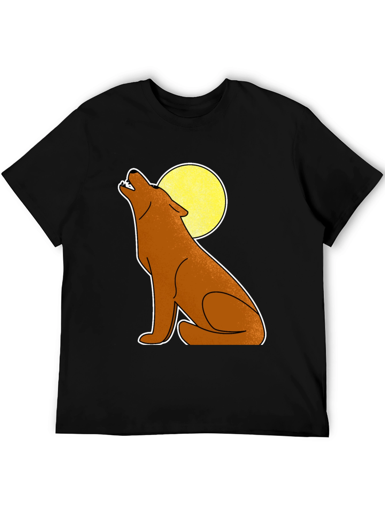 Black Wolf Howling at Moon Graphic Tee - Black view 5