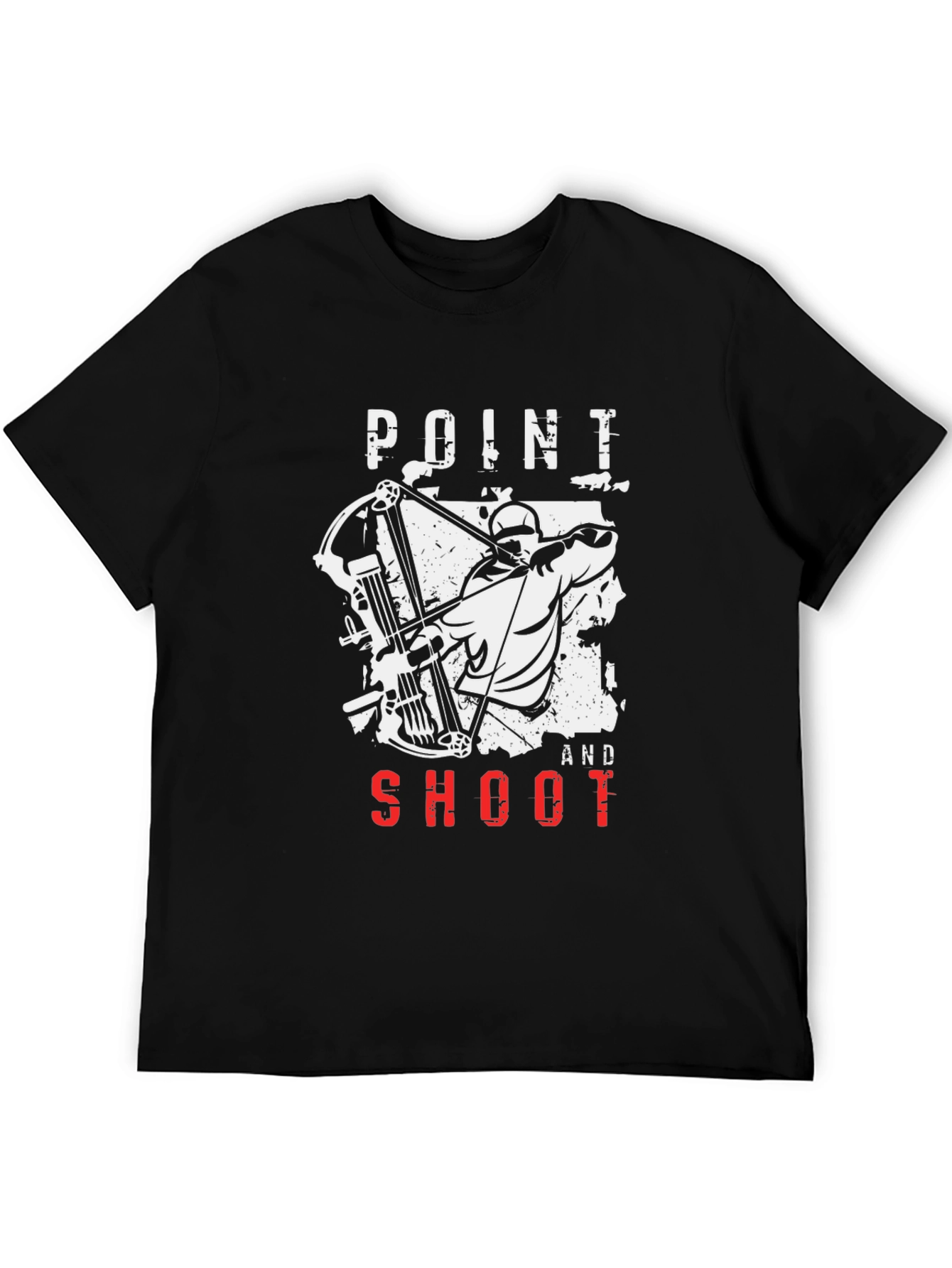 Black Point and Shoot Archer Graphic Tee - Black Cotton T-Shirt view 5