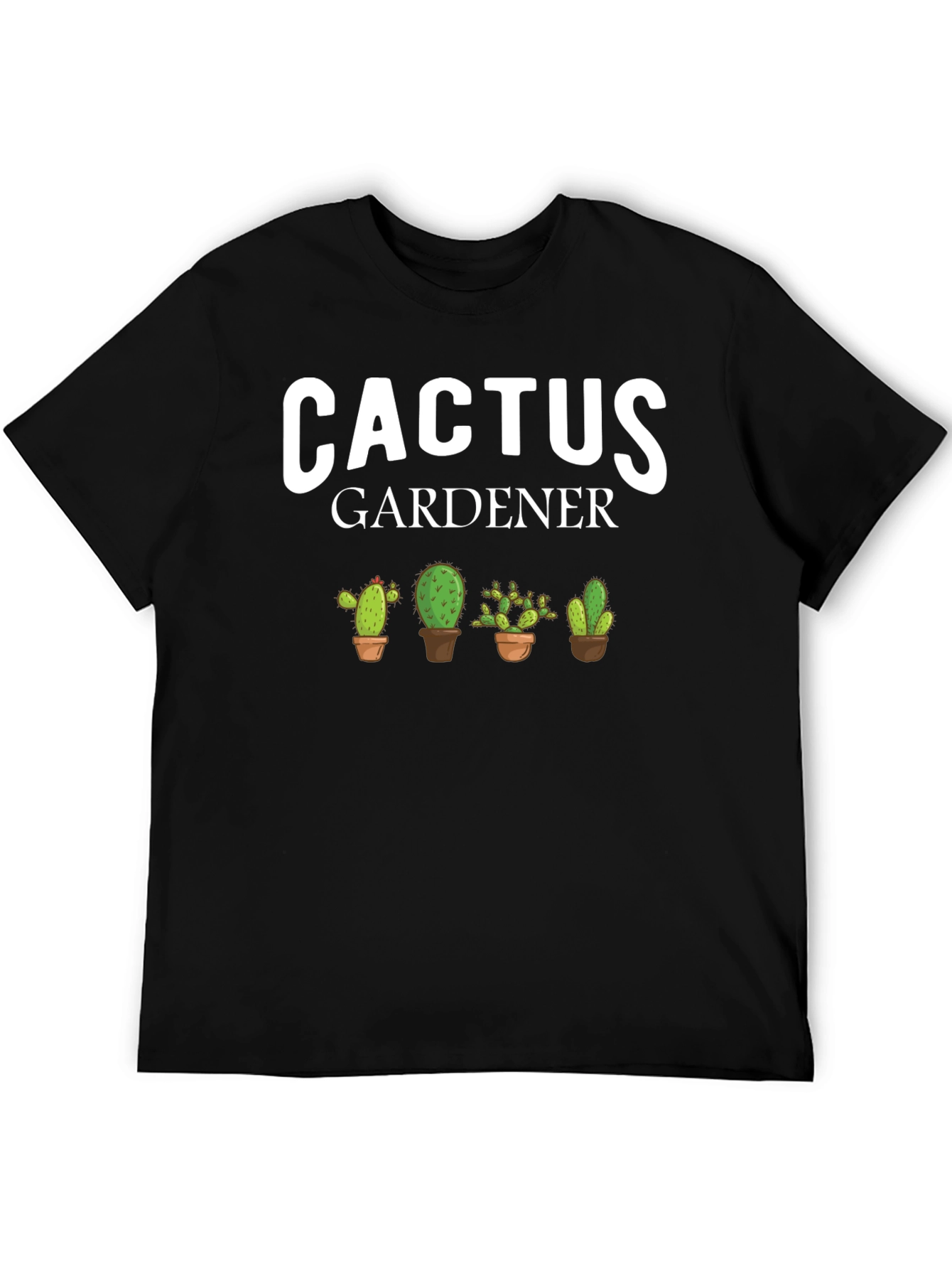 Black Cactus Gardener Graphic T-Shirt view 5