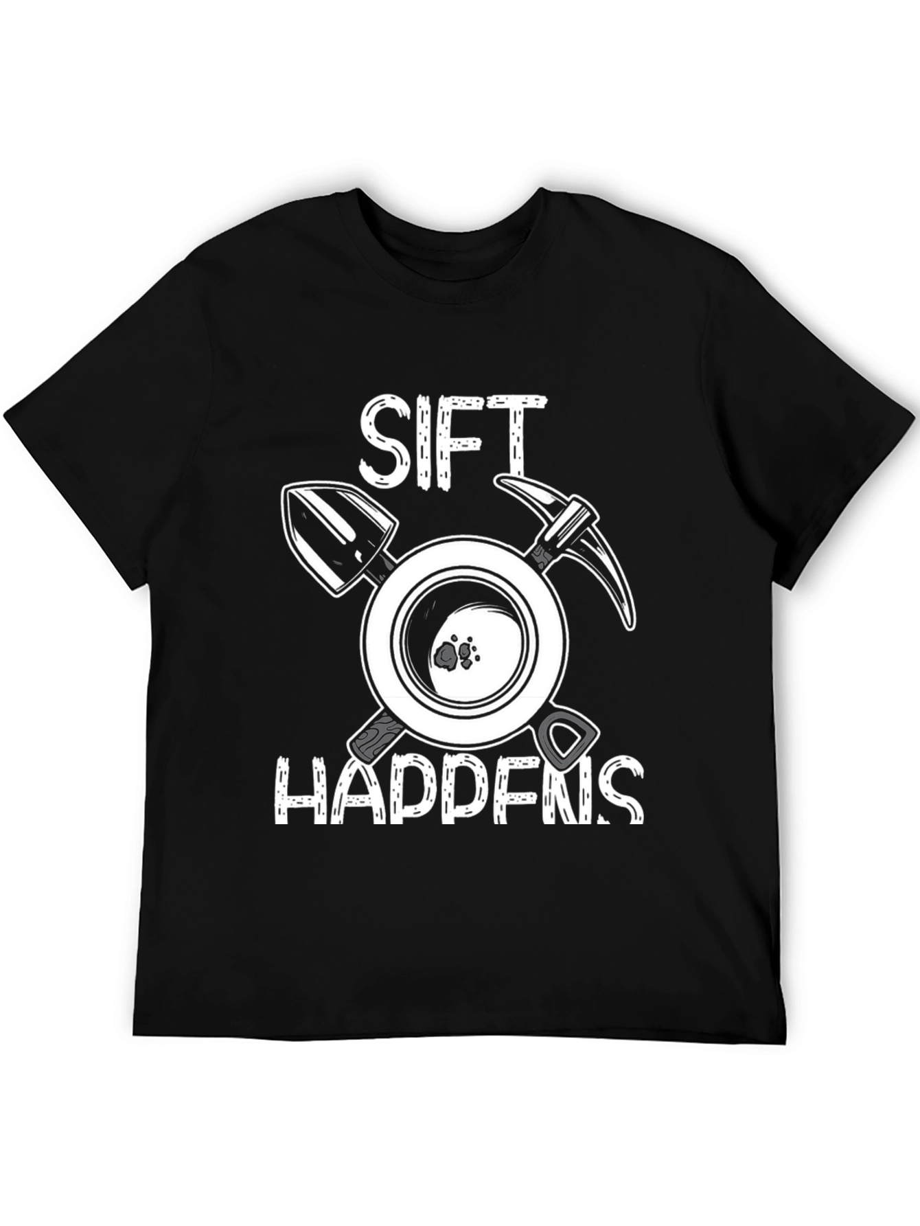 Black Sift Happens Black T-Shirt - Prospecting & Mining Tee view 5